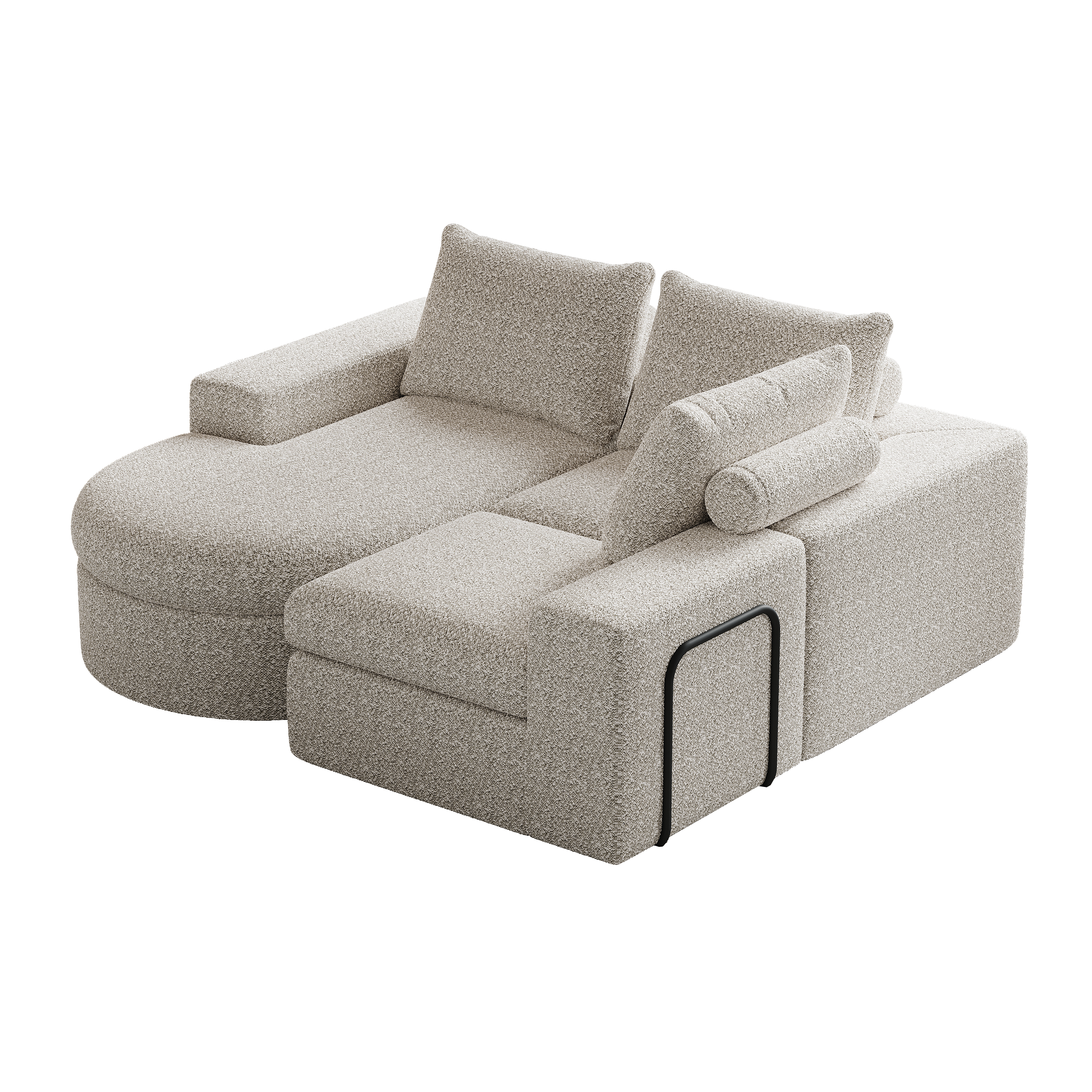 Logidon Modulair Chenille Sofa 3-zits Hoekbank Ligstoel Beige