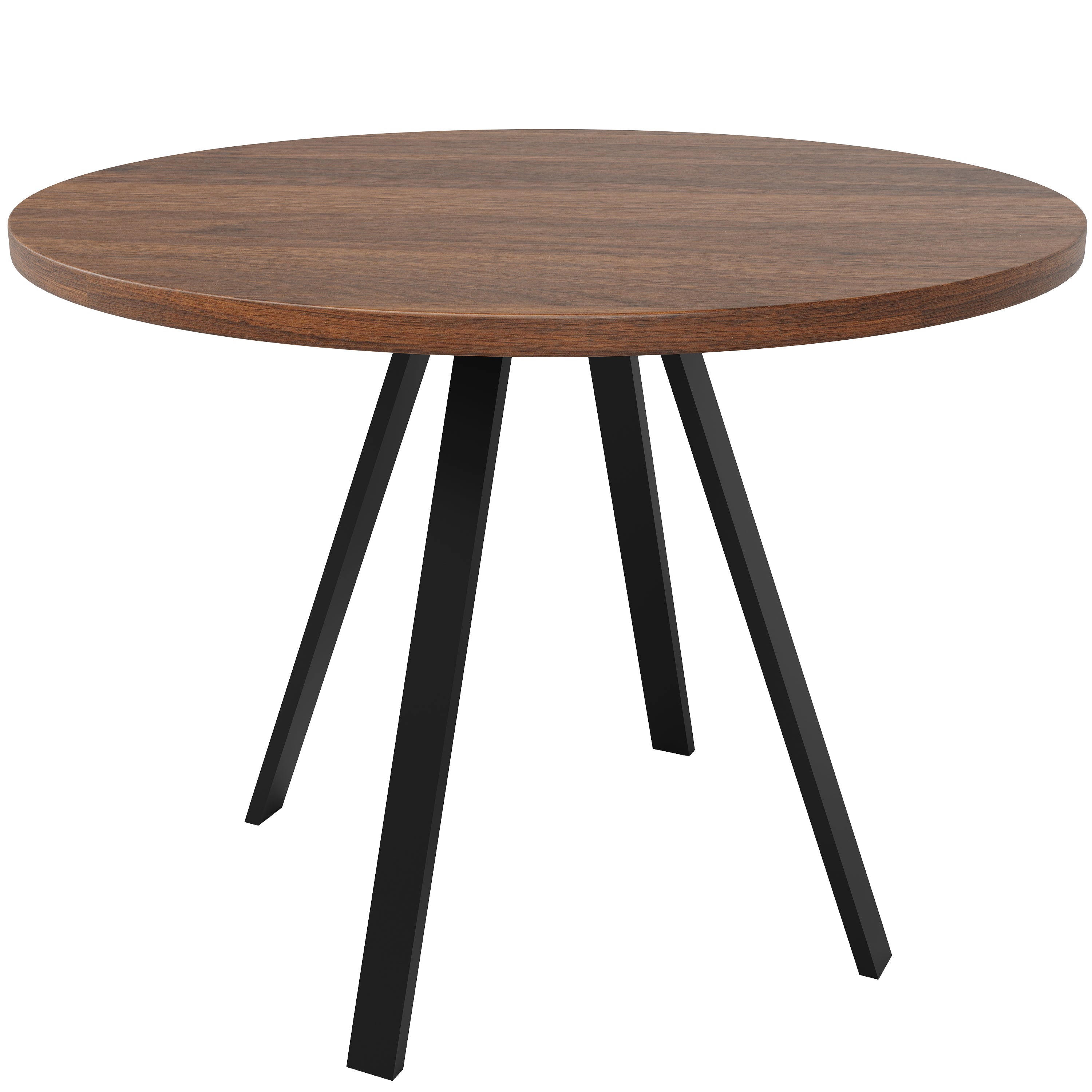 Logidon Ronde Eettafel Diameter 80 cm Walnoot Zwarte Poten