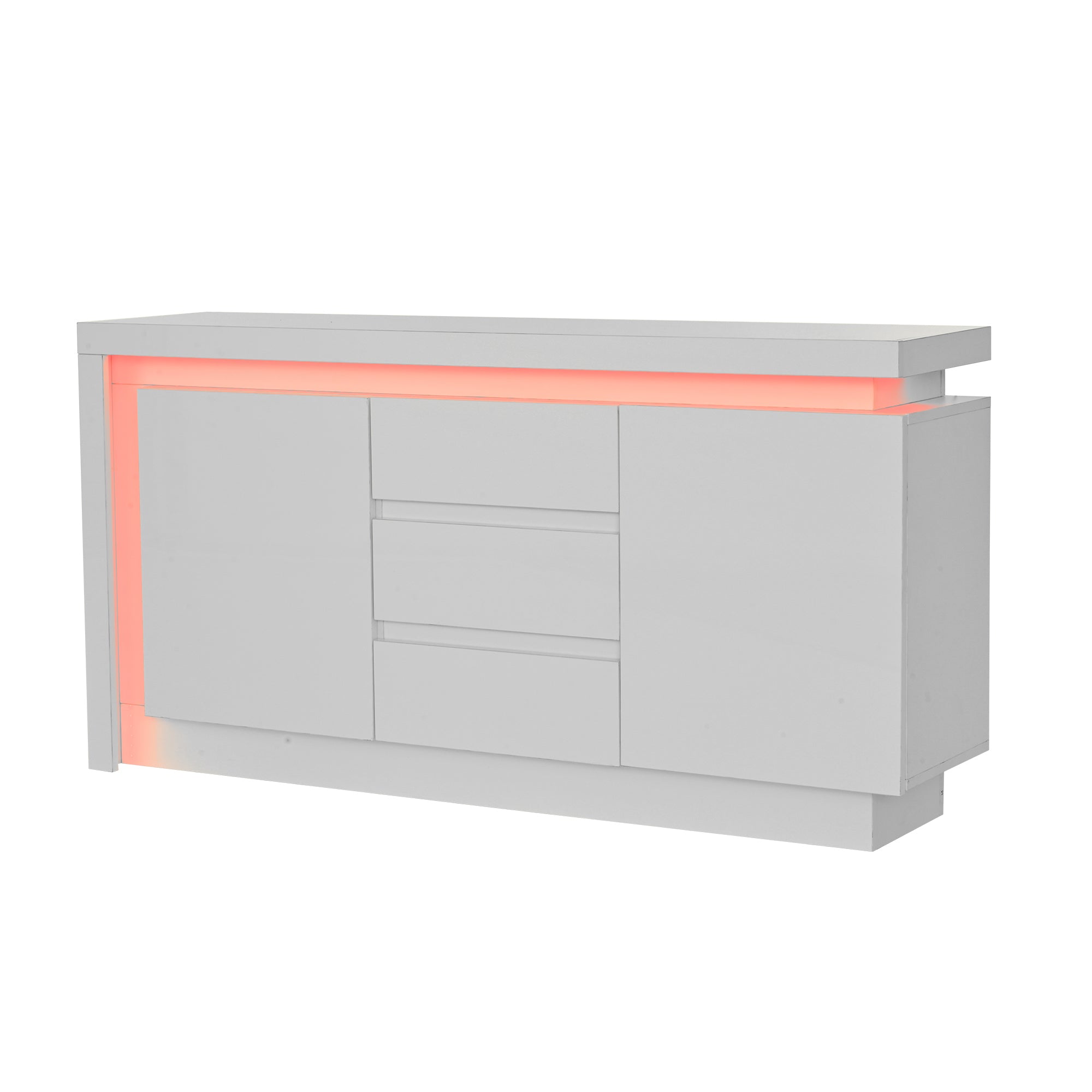 Logidon sideboard 140x35x72 cm white high gloss with LED