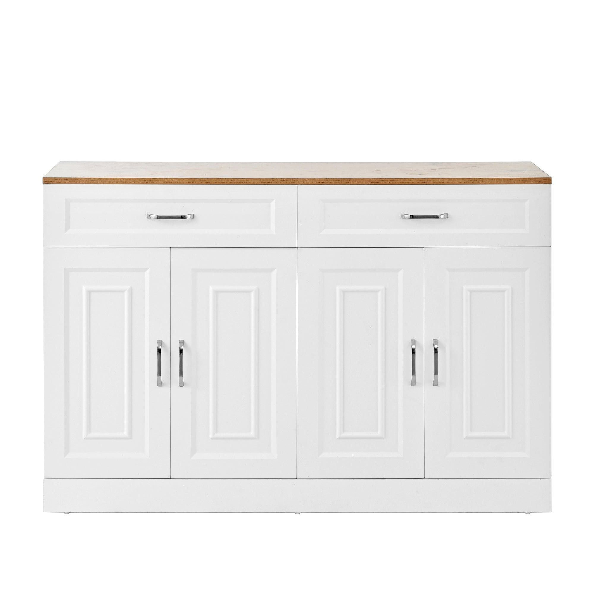 Logidon dressoir 120 cm wit houtlook met 4 deuren en 2 lades