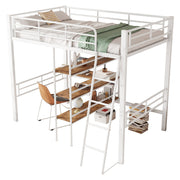 Logidon hoogslaper 90x200 cm wit met bureau en planken
