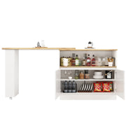Logidon 360° draaibaar dressoir wit 90×45×100 cm glazen schuifdeur
