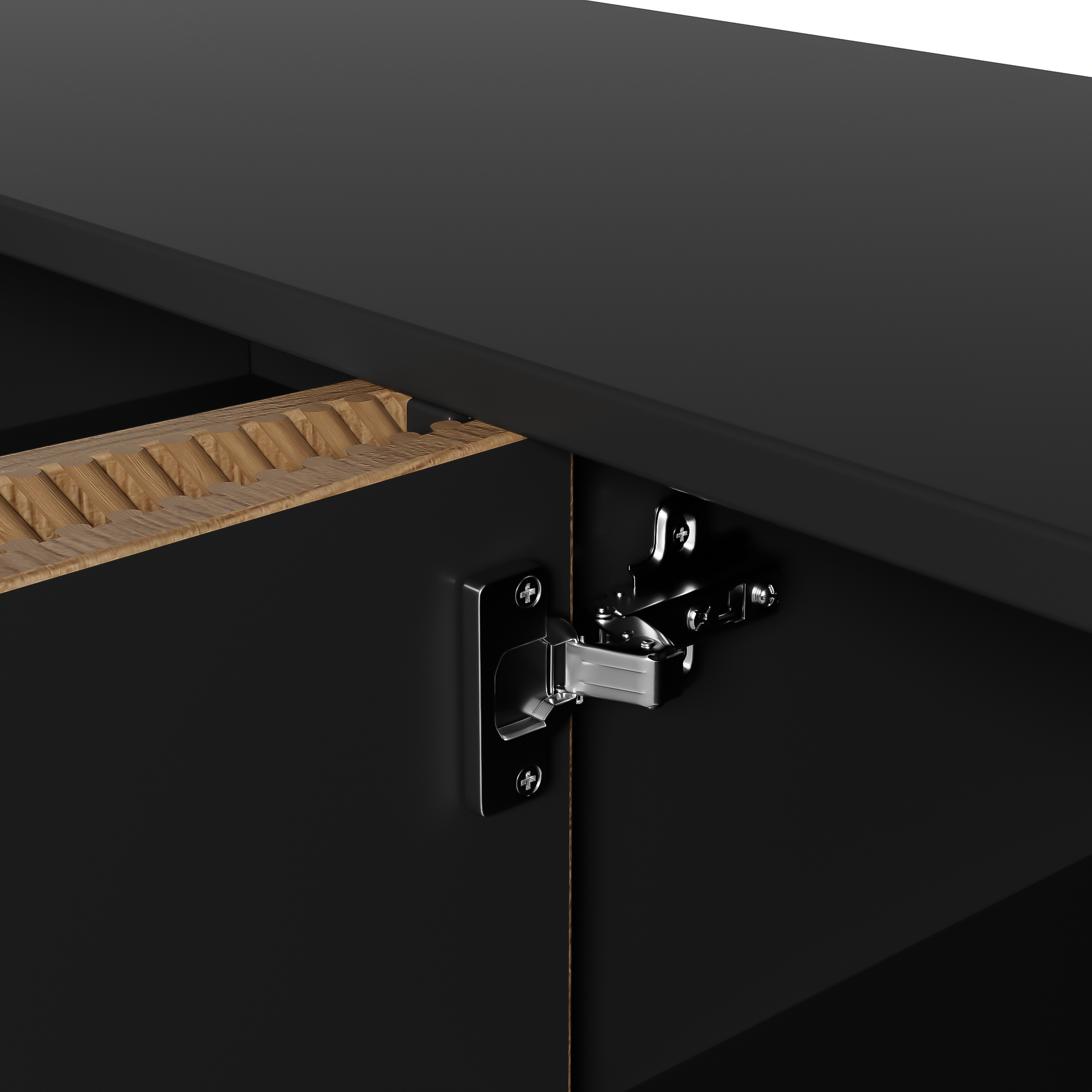 Logidon Dressoir 160 cm Bruin Vier Deuren Met Gouden Handgrepen