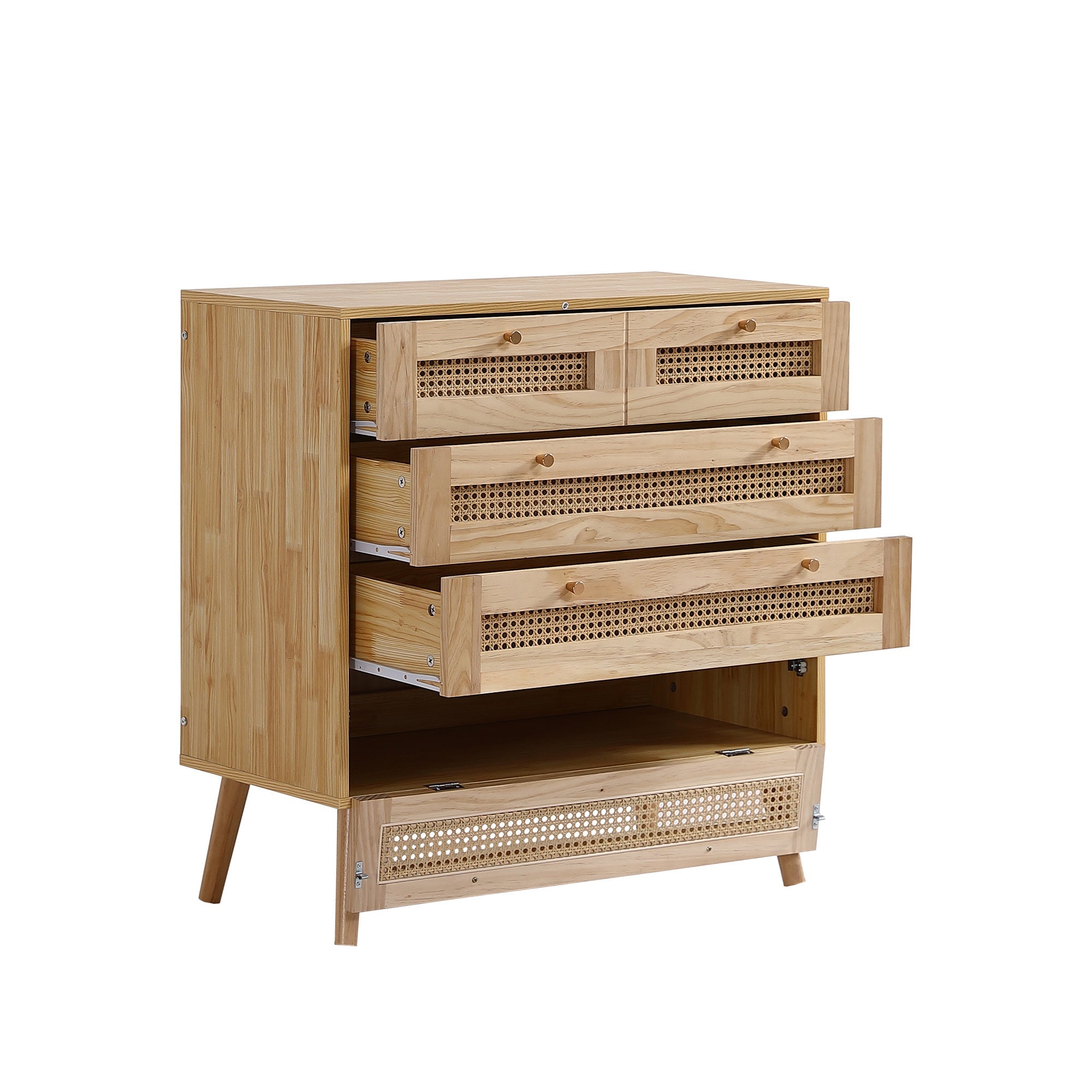 Logidon Classic ladekast met 3 lades en rotan ladeblad