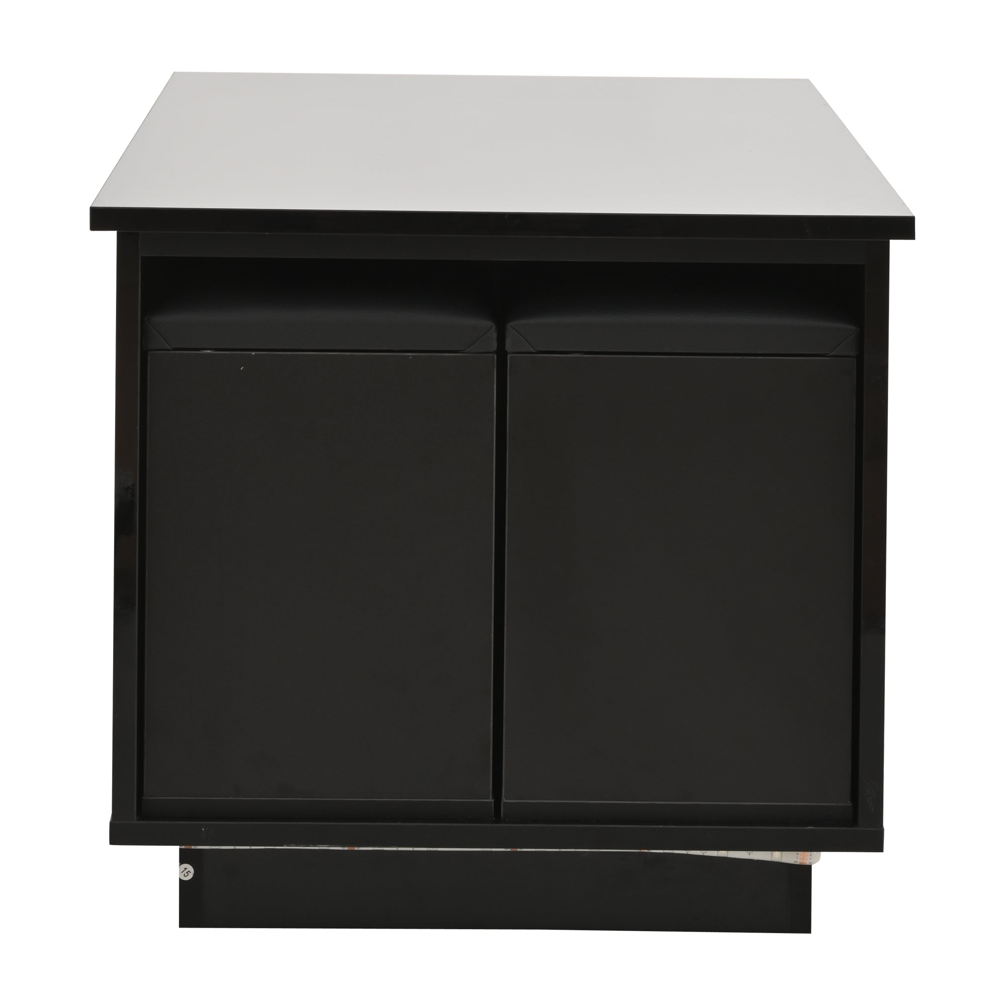 Logidon 4-in-1 in hoogte verstelbare salontafel zwart 100x50x45 cm LED