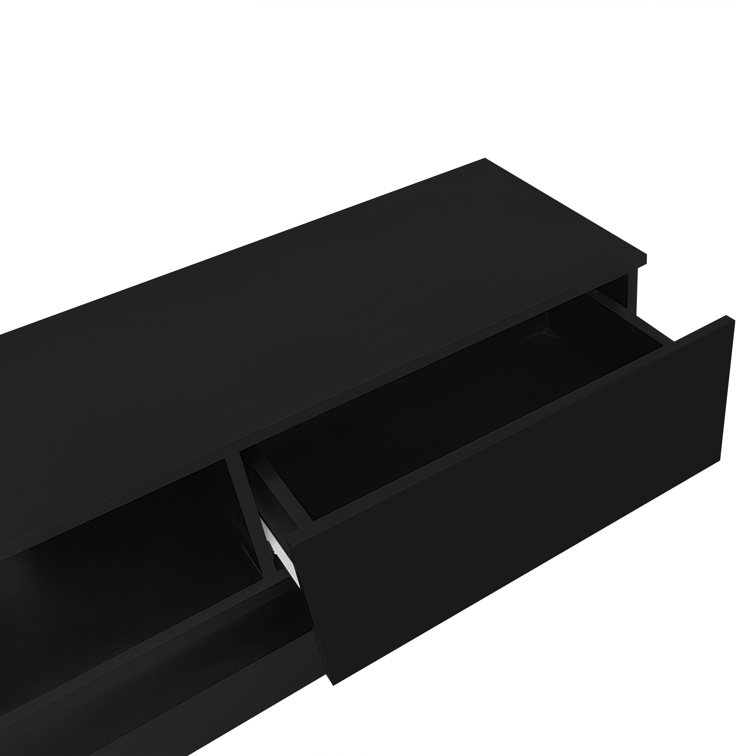 Logidon Zwart Hoogglans TV-meubel 160 CM Met LED 2 Laden
