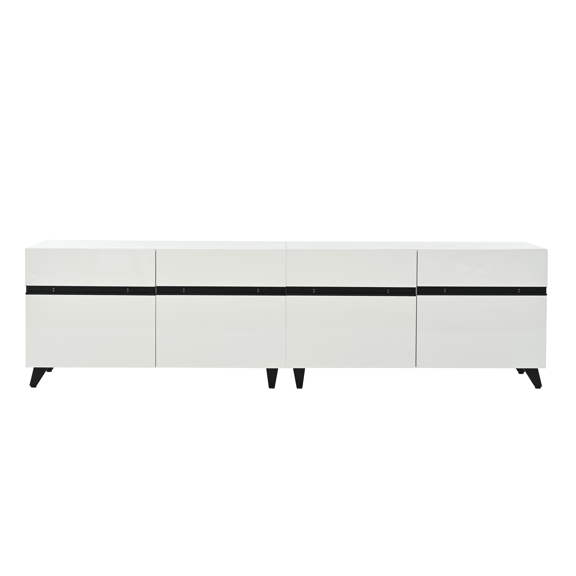 Logidon TV-meubel 180x40x49 cm wit hoogglans 4 kasten