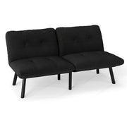 Logidon zwarte moderne slaapbank, 2-zits futon met slaapfunctie