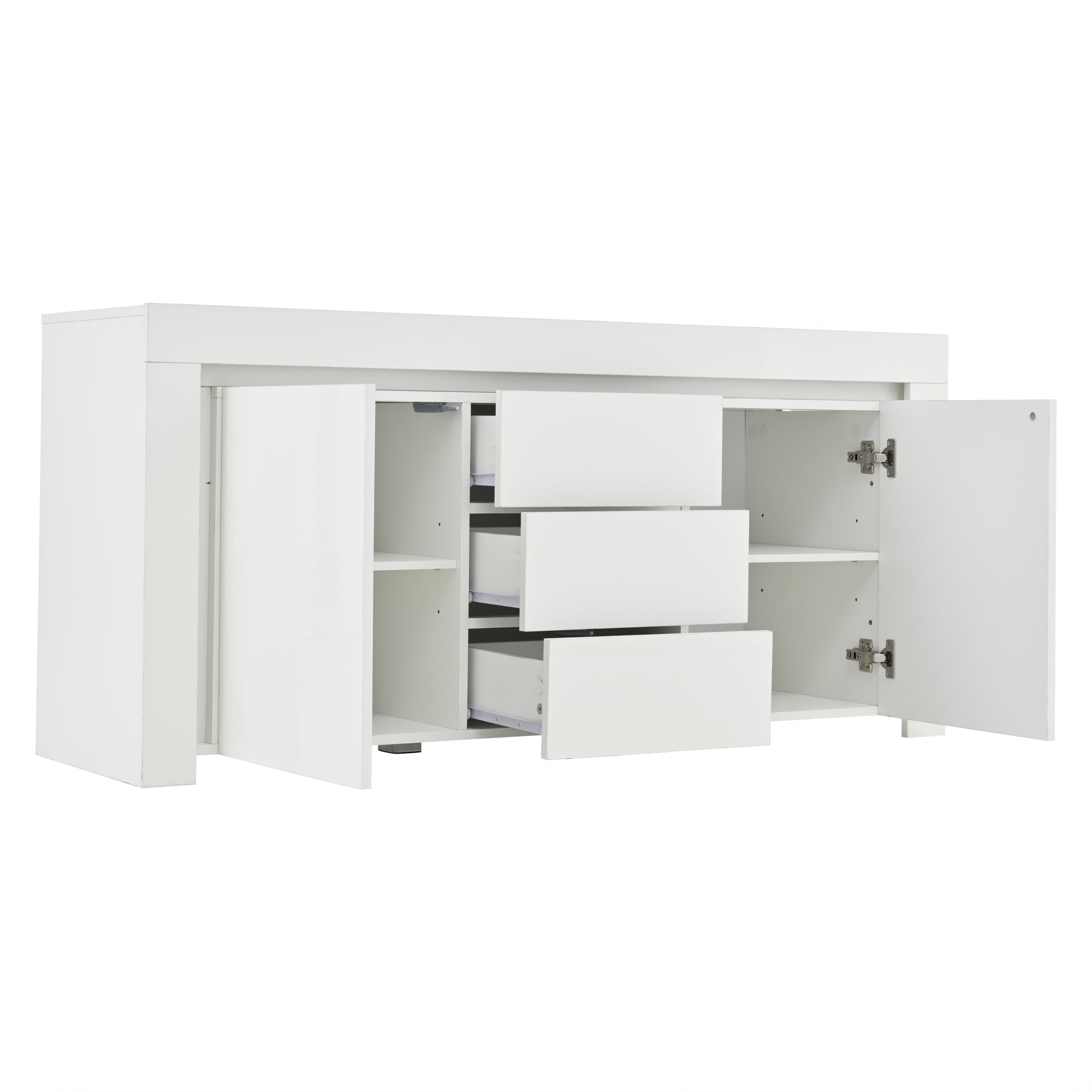 Logidon wit hoogglans dressoir 140x40x65 cm met LED verlichting