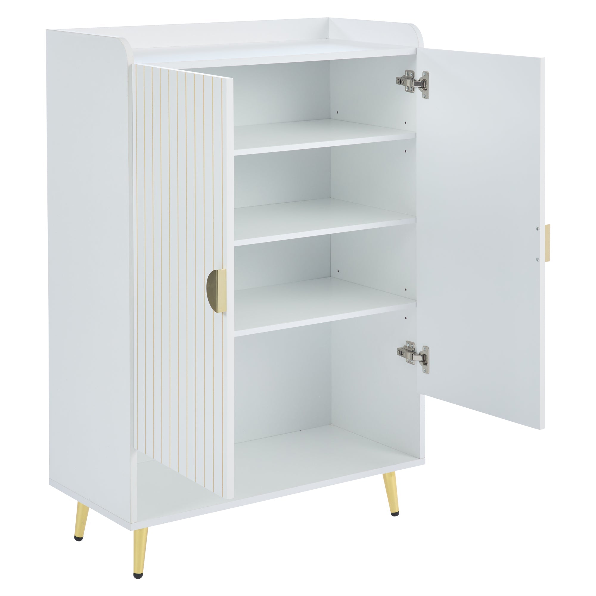 Logidon moderne schoenenkast wit MDF met deuren, 3 niveaus