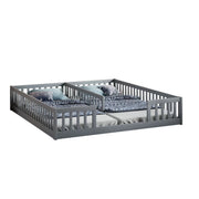 Logidon Upholstered Bed 90x200 cm Gray Children's Bed With Safety Gate