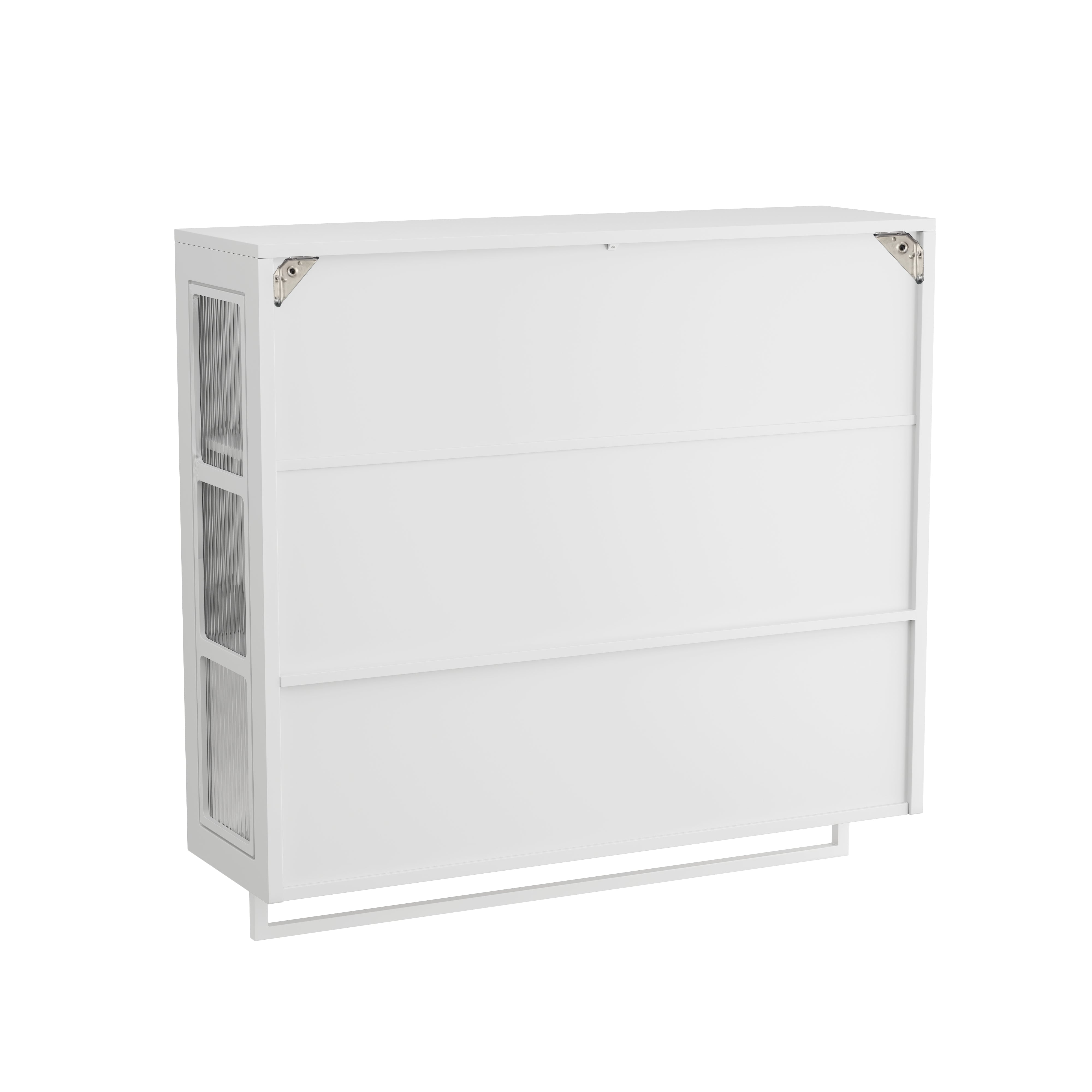 Logidon badkamerwandkast 3 deuren met glazen front en handdoekhouder wit
