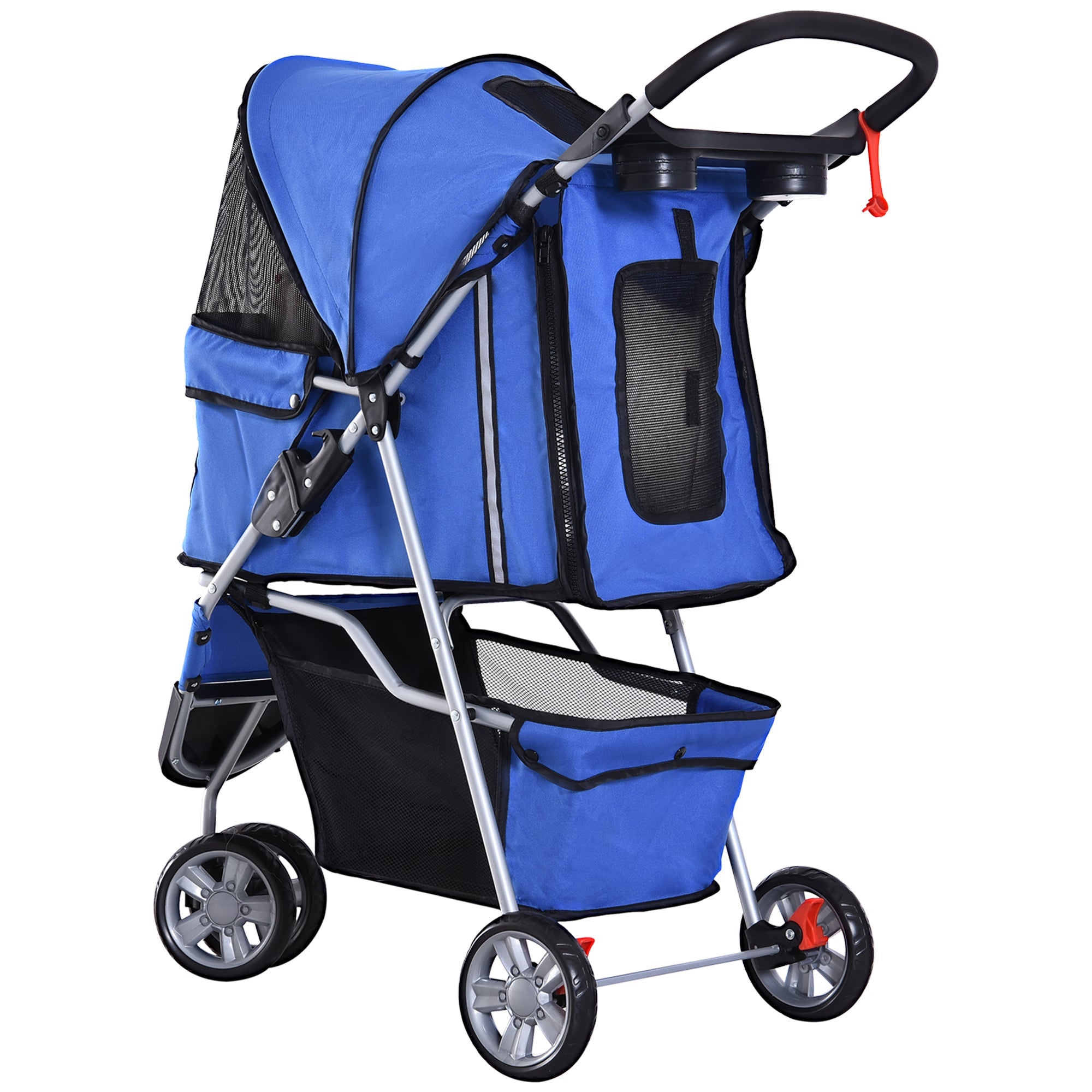 Logidon hondenbuggy blauw, gemakkelijk opvouwbaar tot 10 kg, ideaal voor uitstapjes