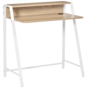 Logidon Bureau 84x45x85 cm Wit Eiken Modern Computerbureau Kabeldoorgang