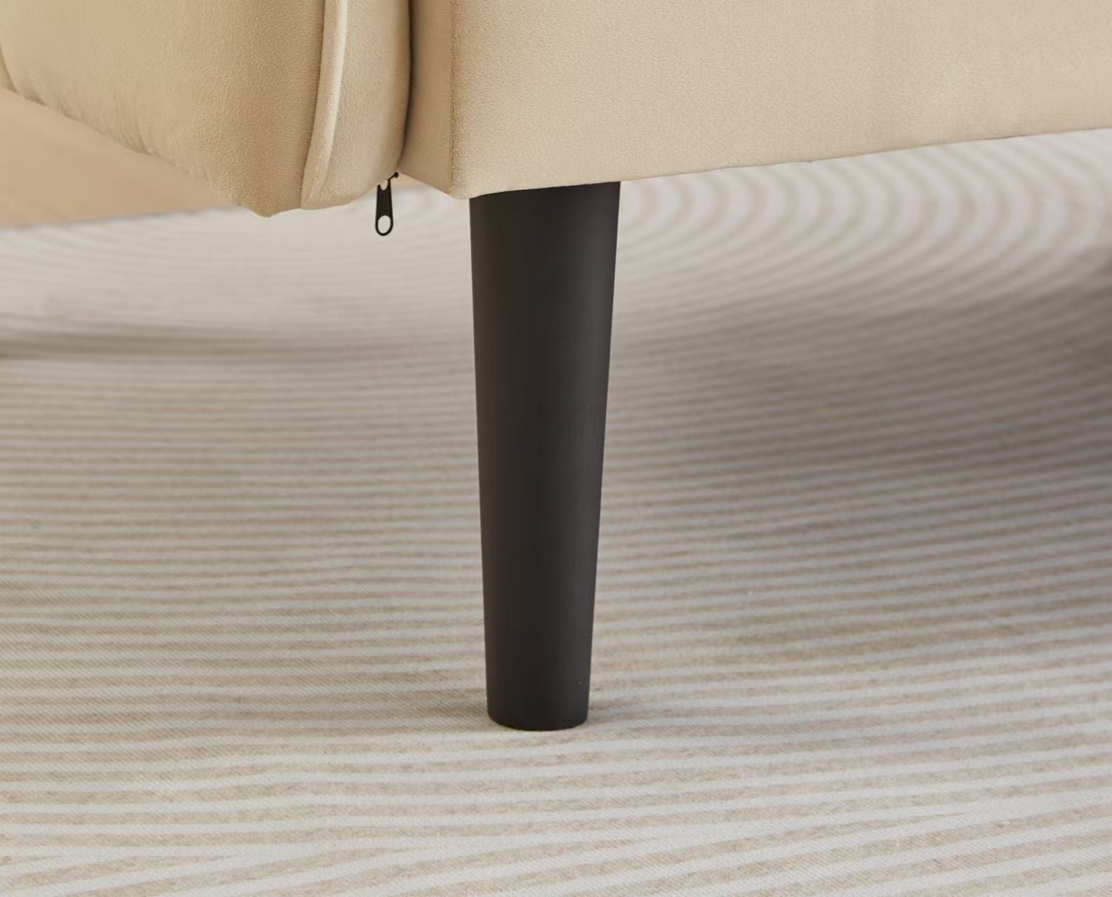Logidon 2-in-1 slaapbank beige fluwelen hoes verstelbare tweezits
