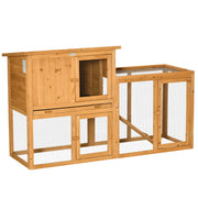 Logidon Konijnenhok 141x60x86 cm Hout Oranje Buiten en Binnen