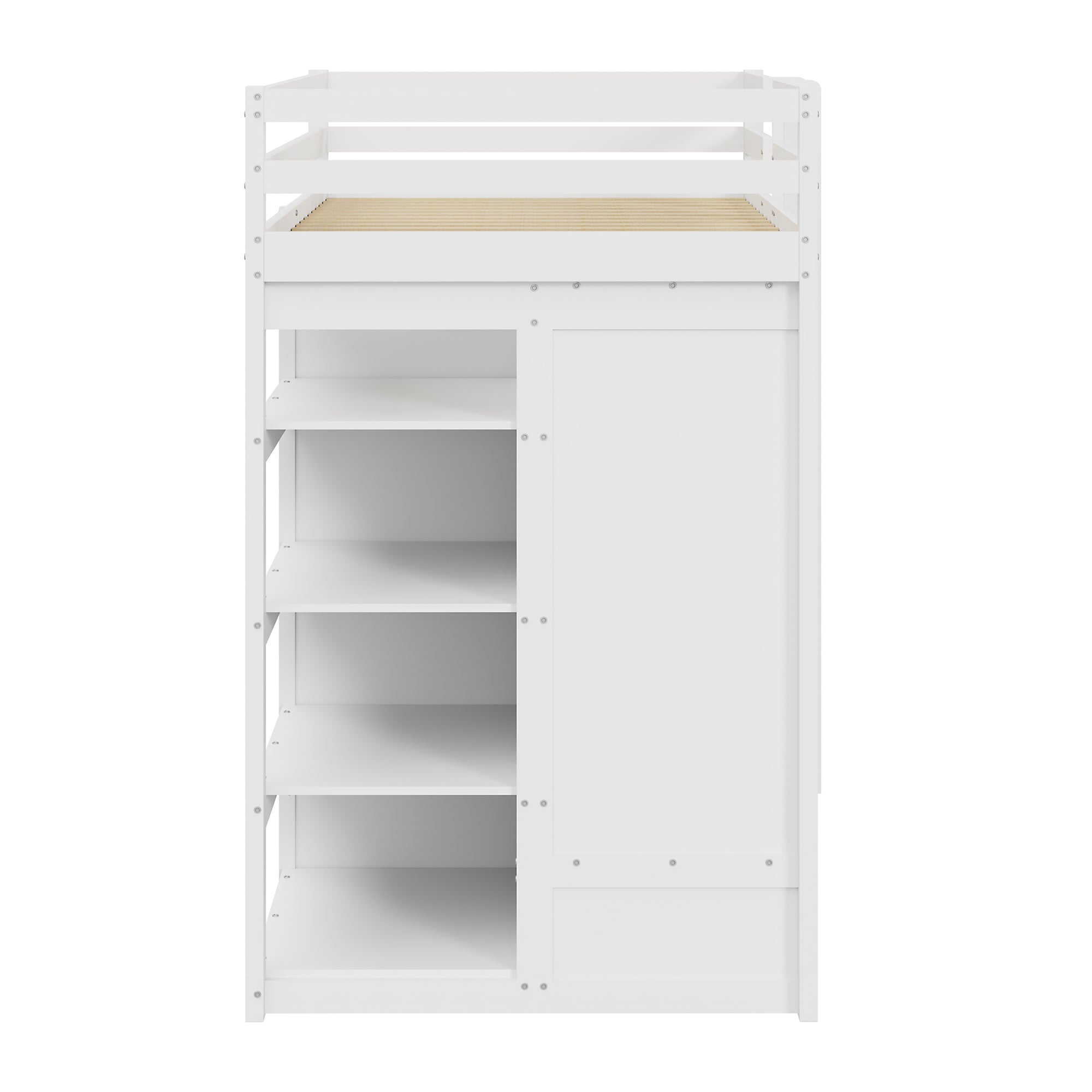 Logidon stapelbed massief hout 90x200 wit uitschuifbedkast