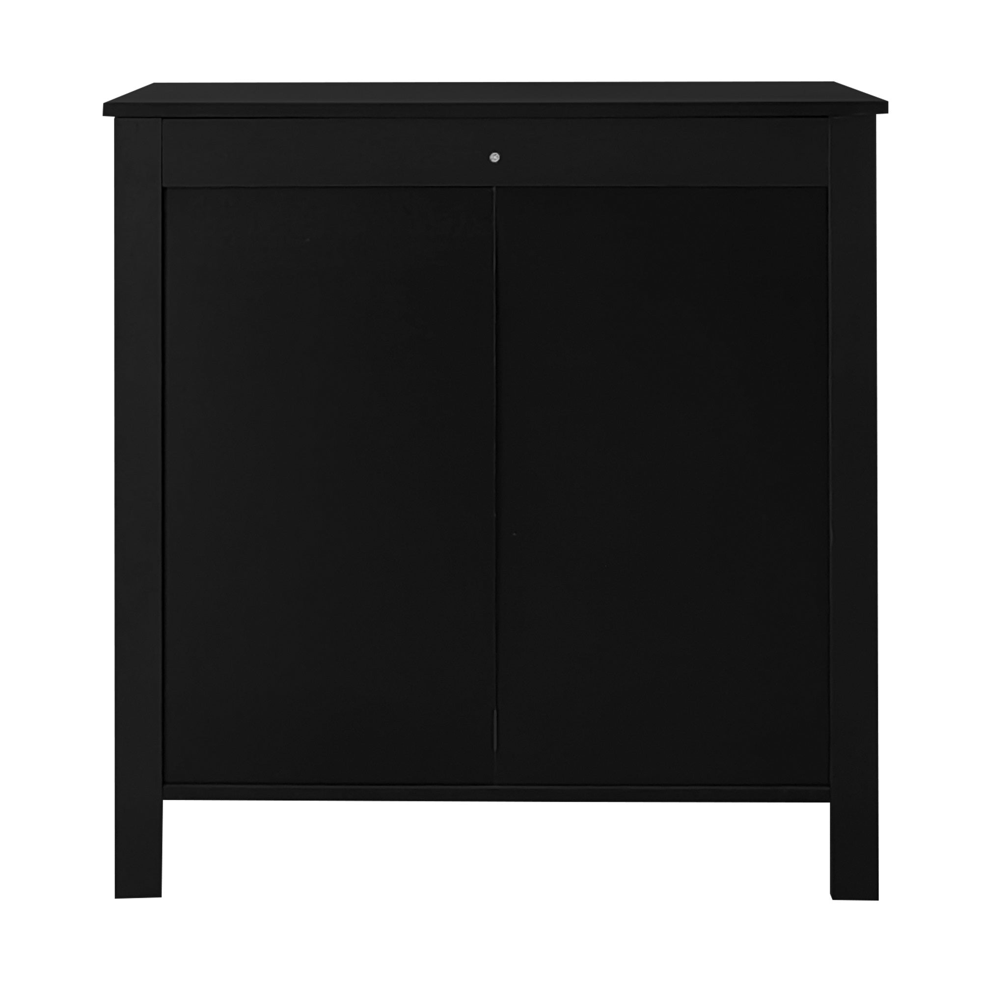 Logidon Dressoir 5 Laden Zwarte Ladekast Met Gouden Handgrepen 79 cm