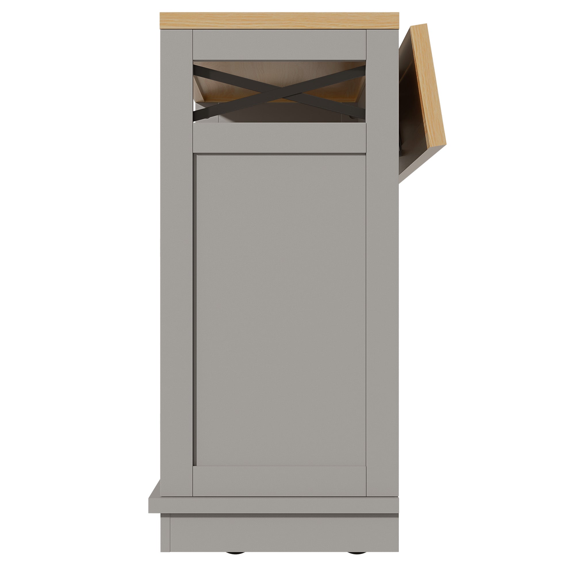 Logidon keukeneiland grijs met veel opbergruimte 118 x 43-80 x 98 cm