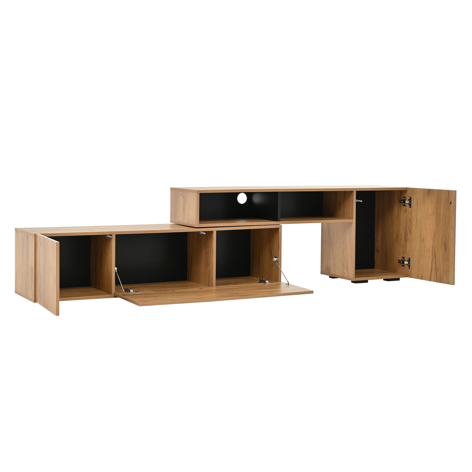 Logidon TV wall unit set display case two parts up to 265 cm oak black