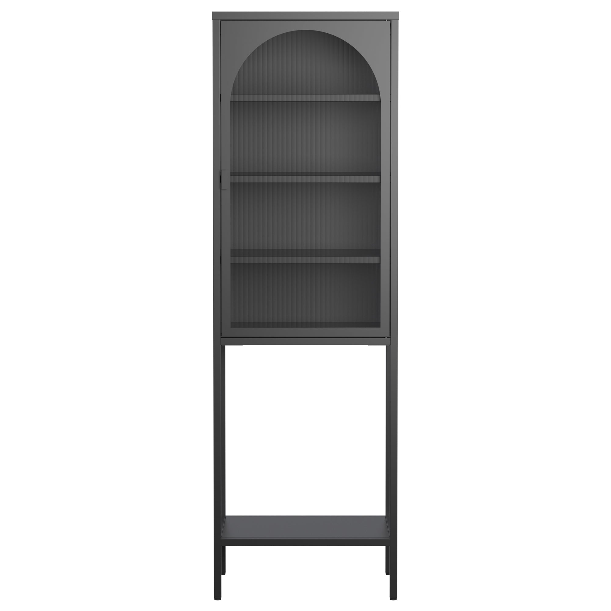Logidon metalen vitrinedeur zwart 160x50x35 cm