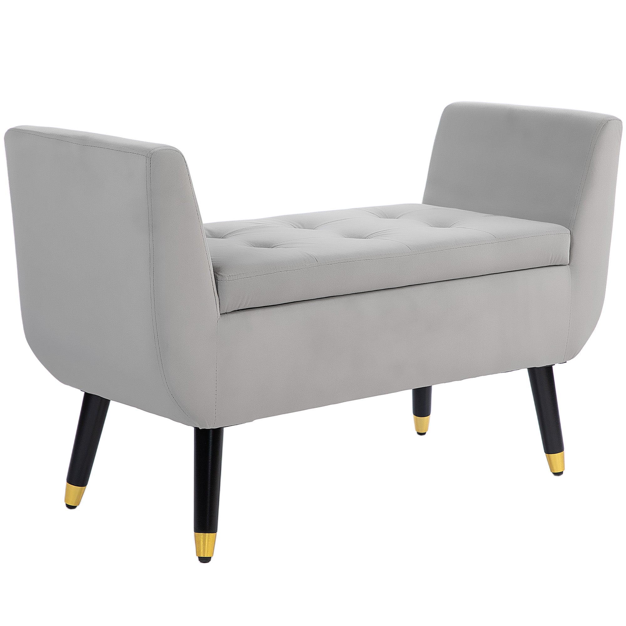 Logidon luxe bank met opbergruimte lichtgrijs 107x42x65 cm
