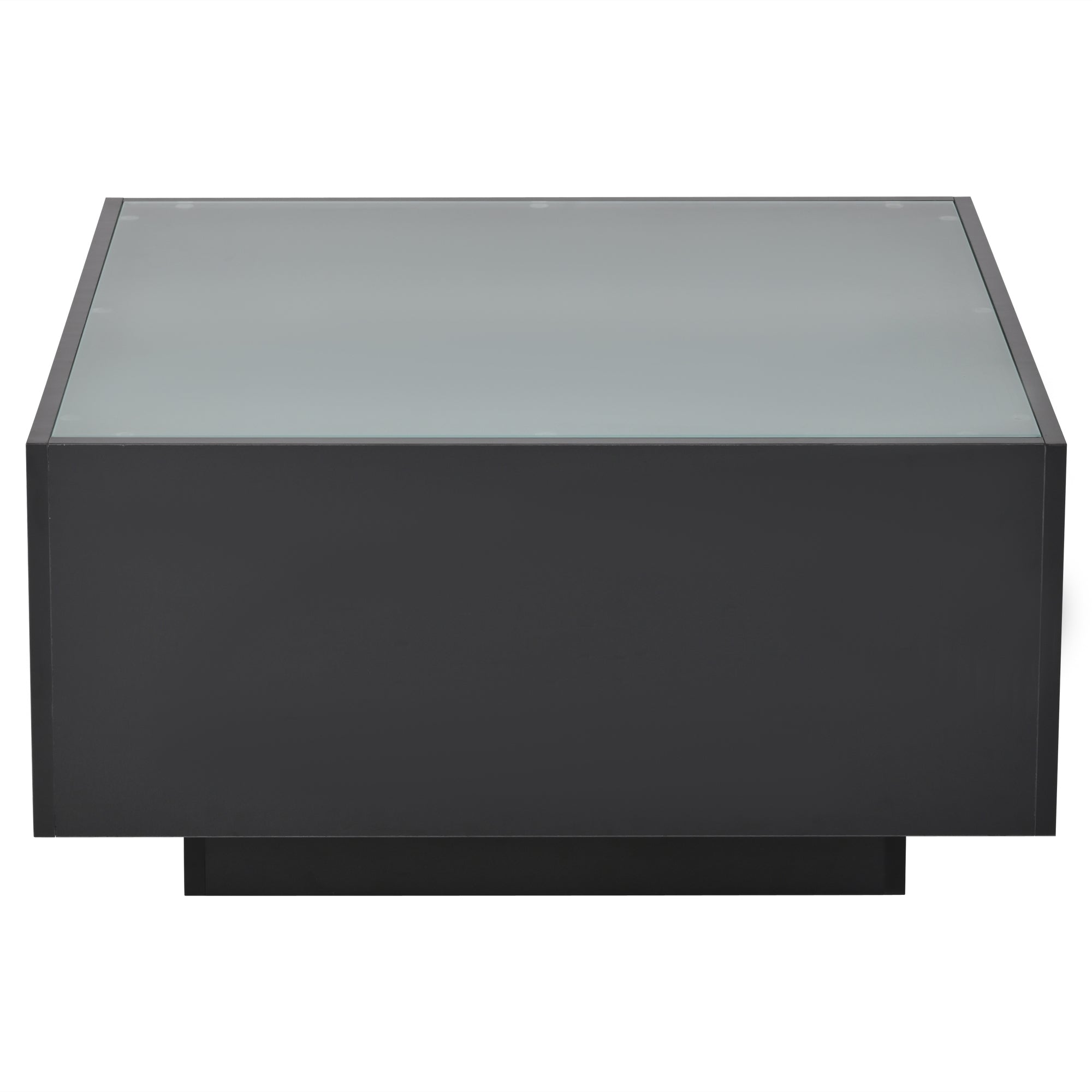 Logidon salontafel 70x70 cm glazen tafelblad LED zwart