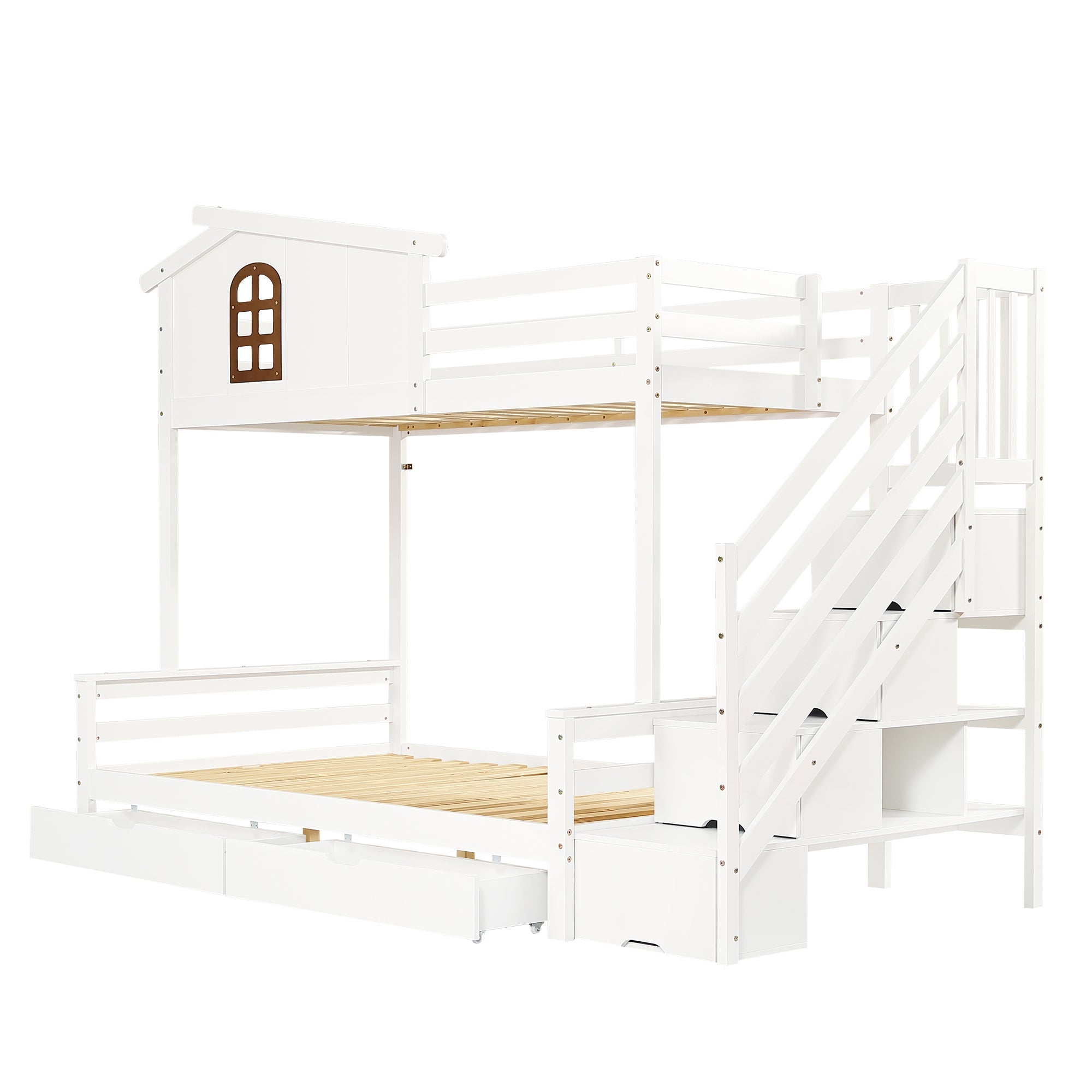 Logidon stapelbed kinderbed wit naturel 90x200 120x200 twee lades