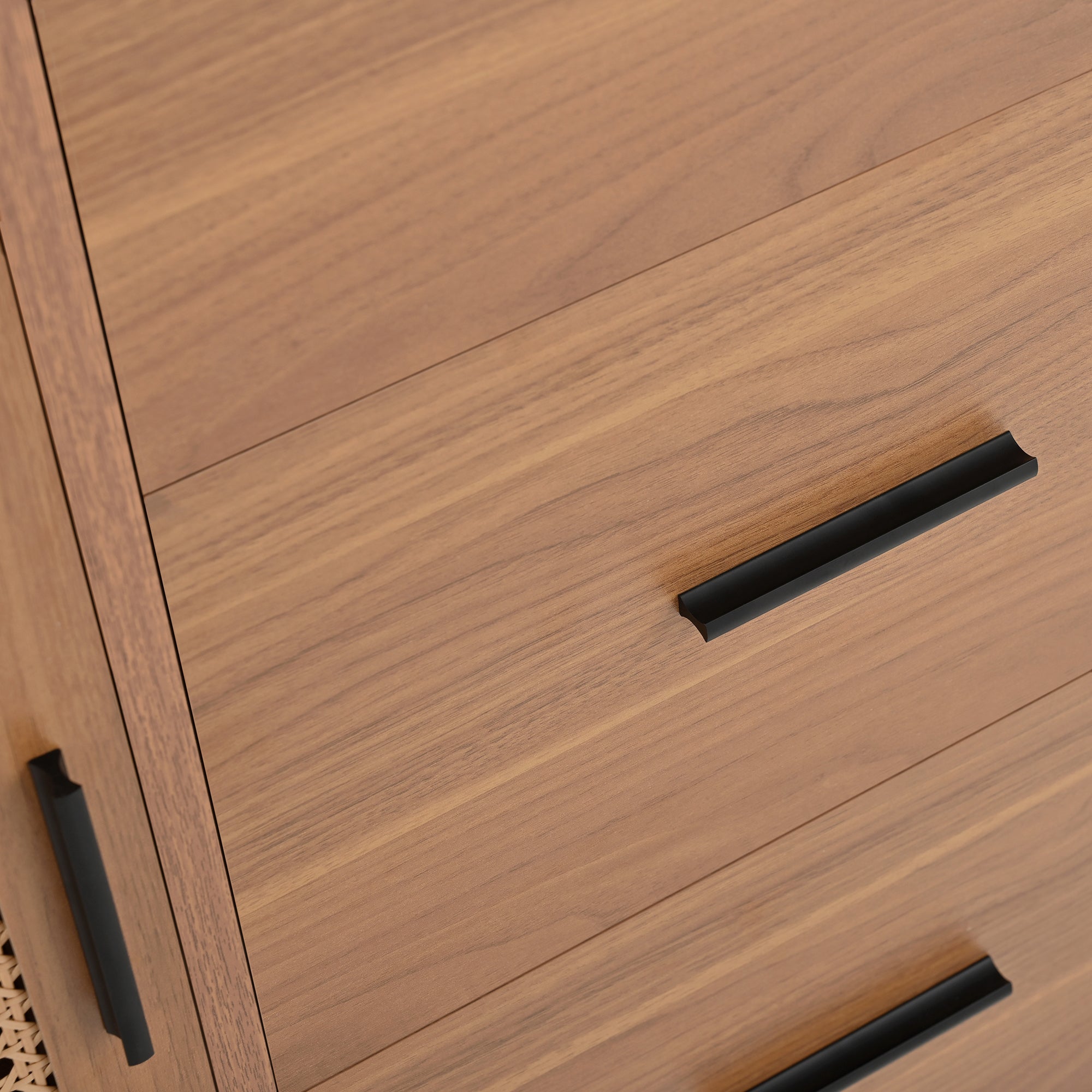 Logidon dressoir naturel 140x37x91cm met 2 schuifdeuren en 3 lades
