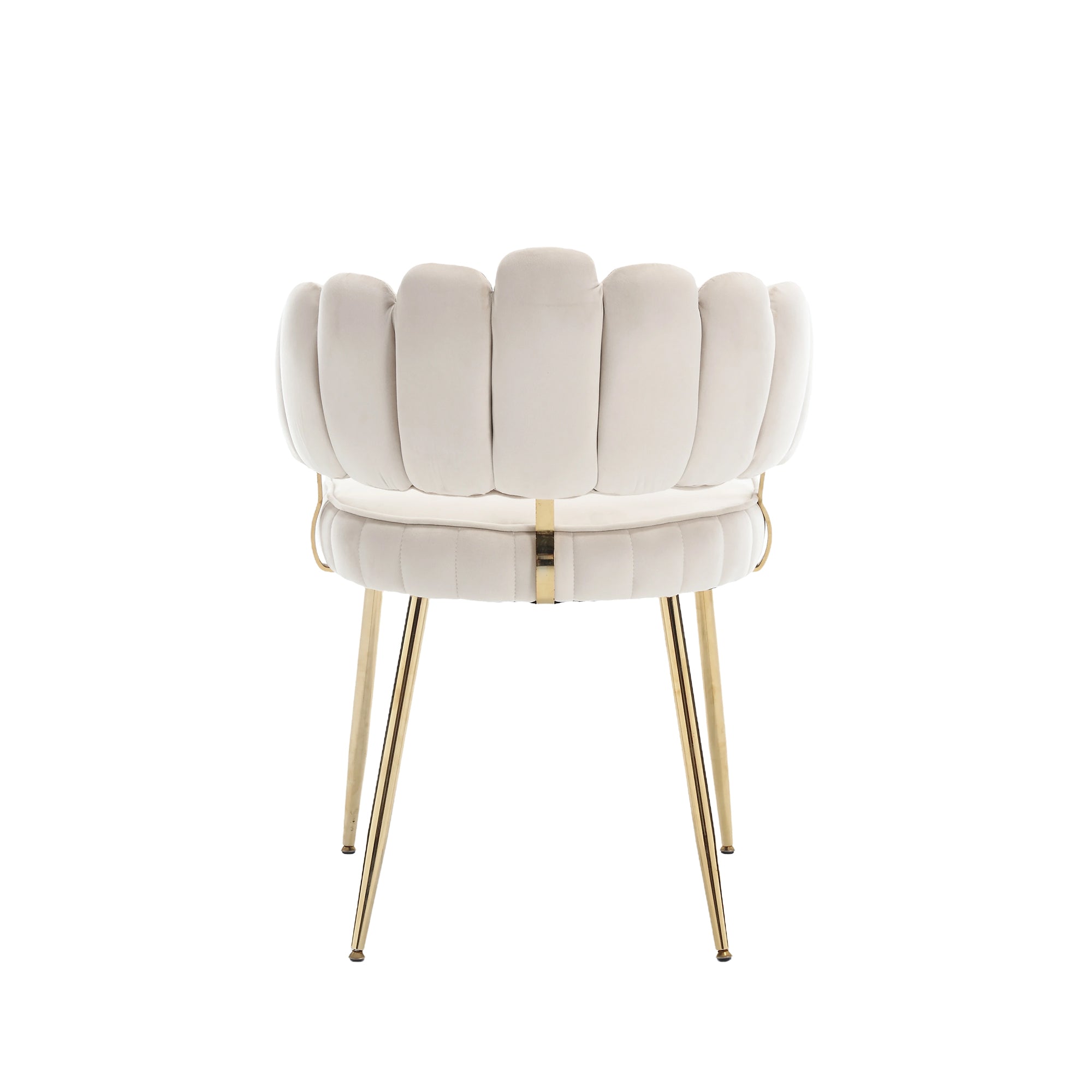 Logidon Modern Velvet Living Room Chairs Ivory Velvet Set of 2