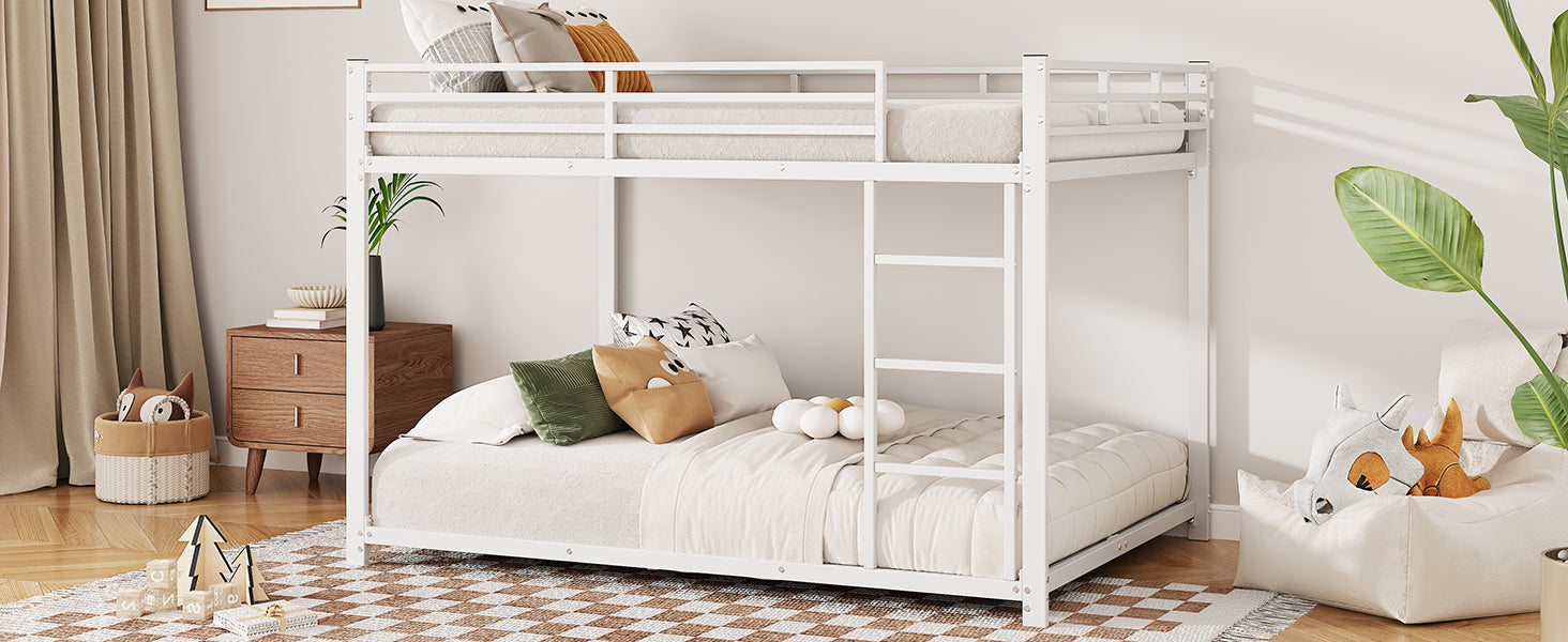 Logidon Bunk Bed 140x200 Metal White Safety Railing