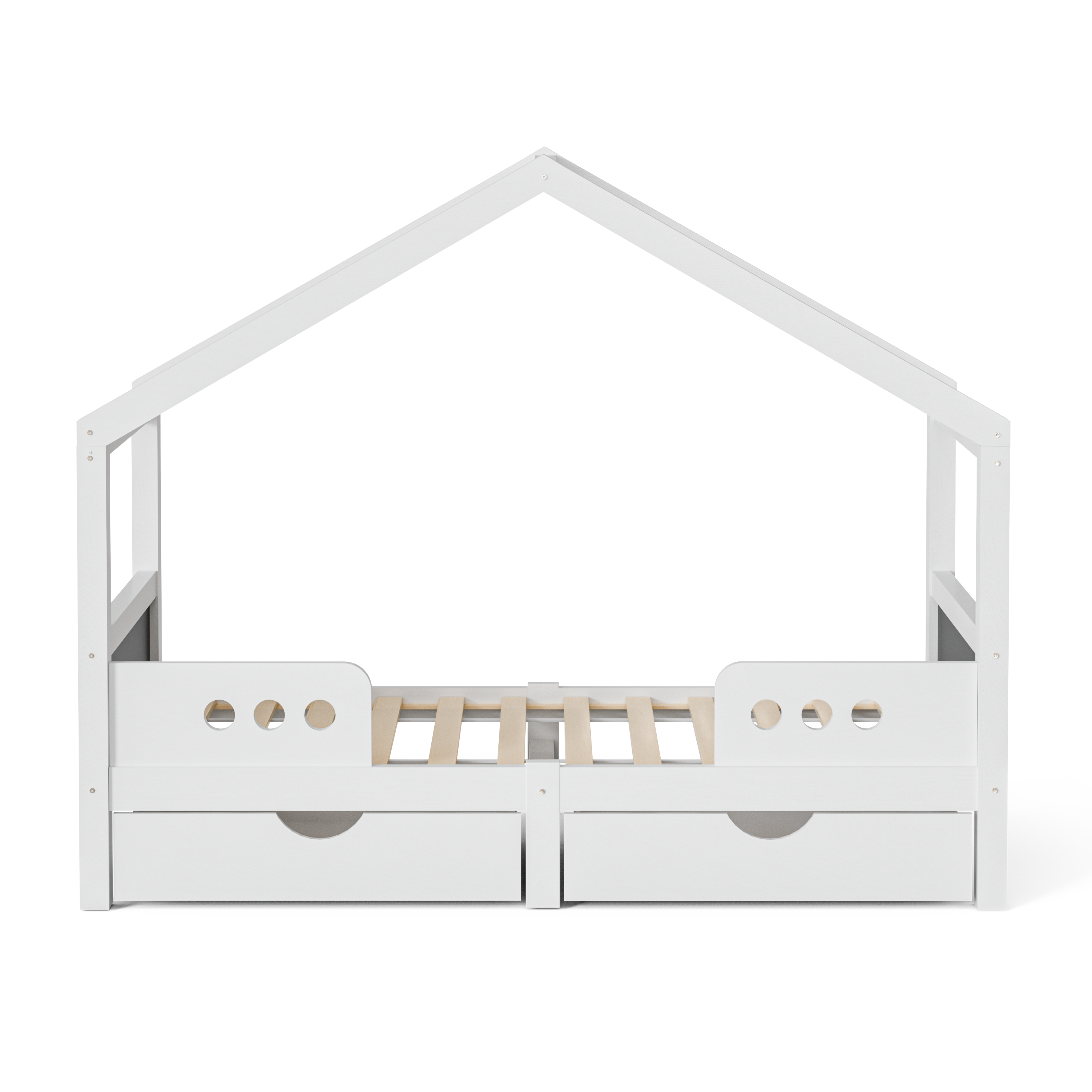 Logidon Kinderbed Met Dak Design Wit 90x200 cm Met Twee Lades