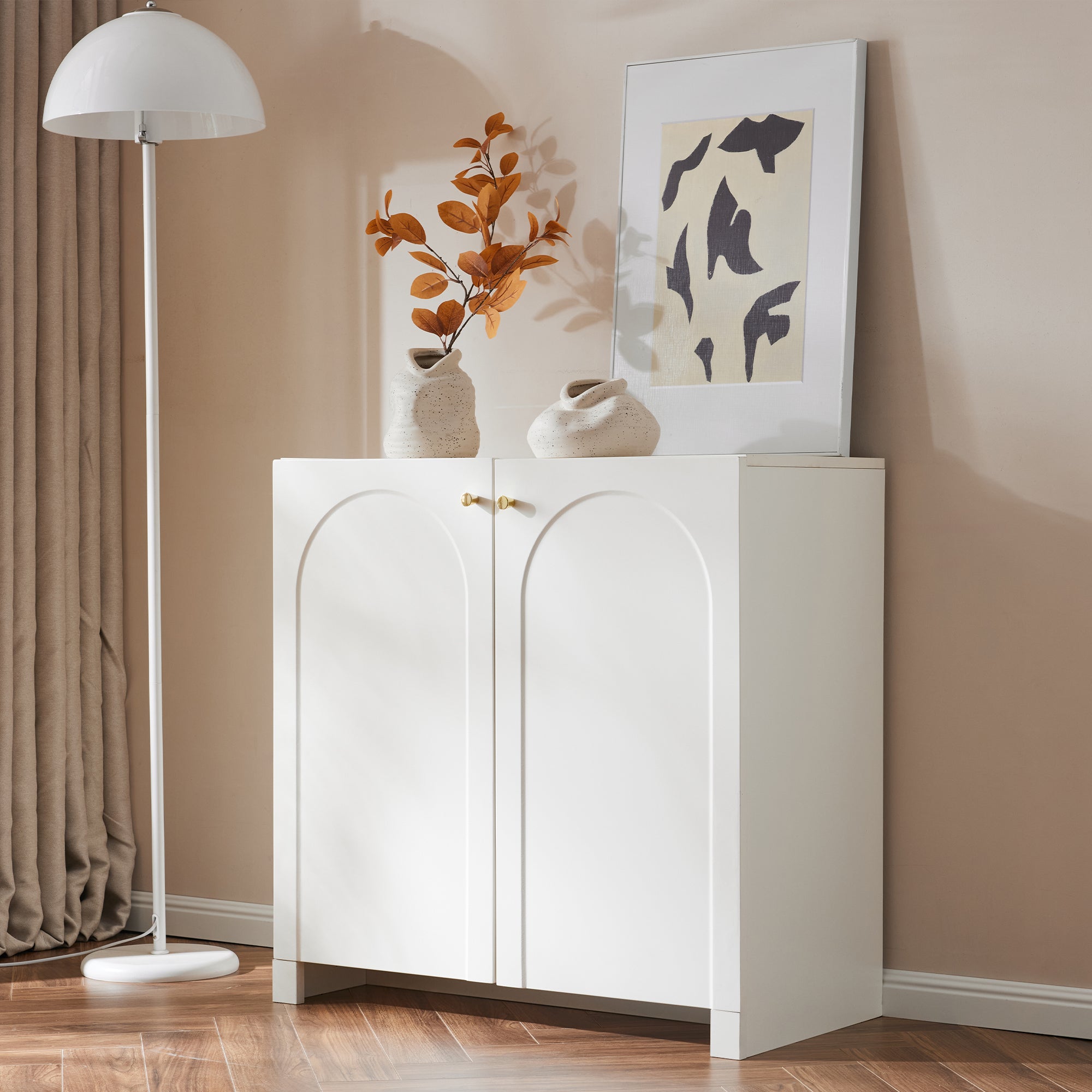 Logidon sideboard cream white 80x40x80 cm two doors highboard