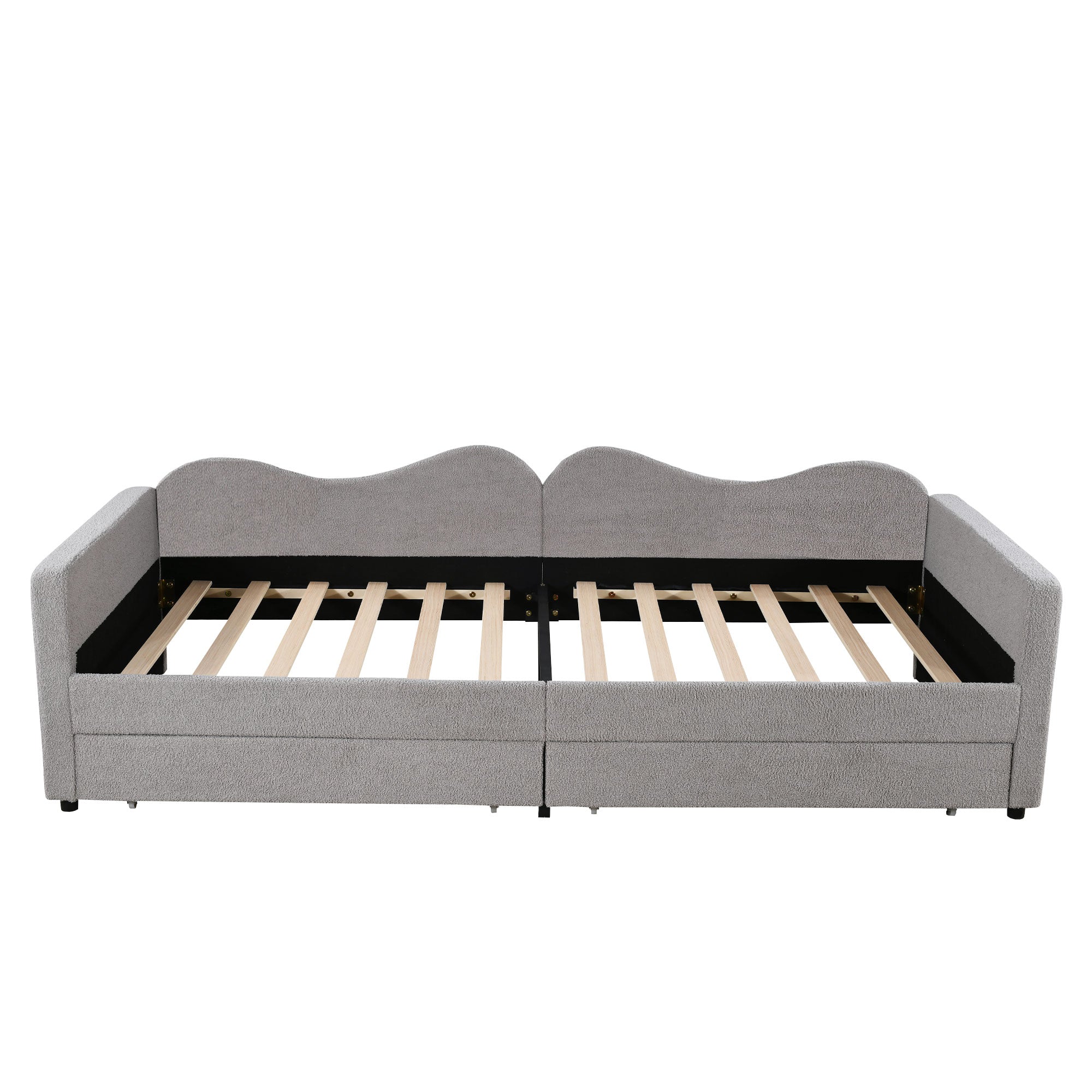 Logidon gestoffeerd bed 90x200 grijze slaapbank met 2 lades