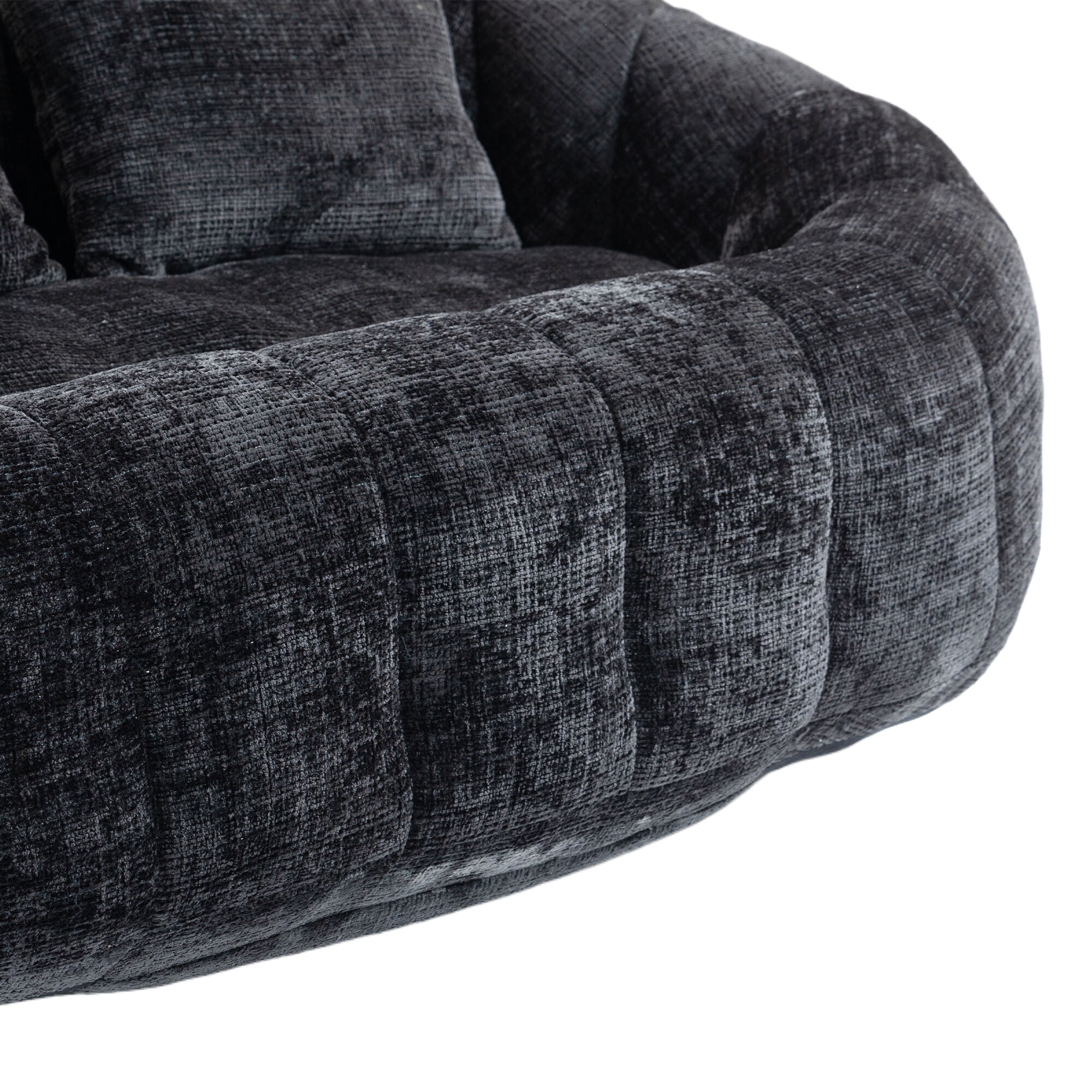 Logidon Luxe Zitzak met Hoge Rug Chenille Zwart 150x95 cm