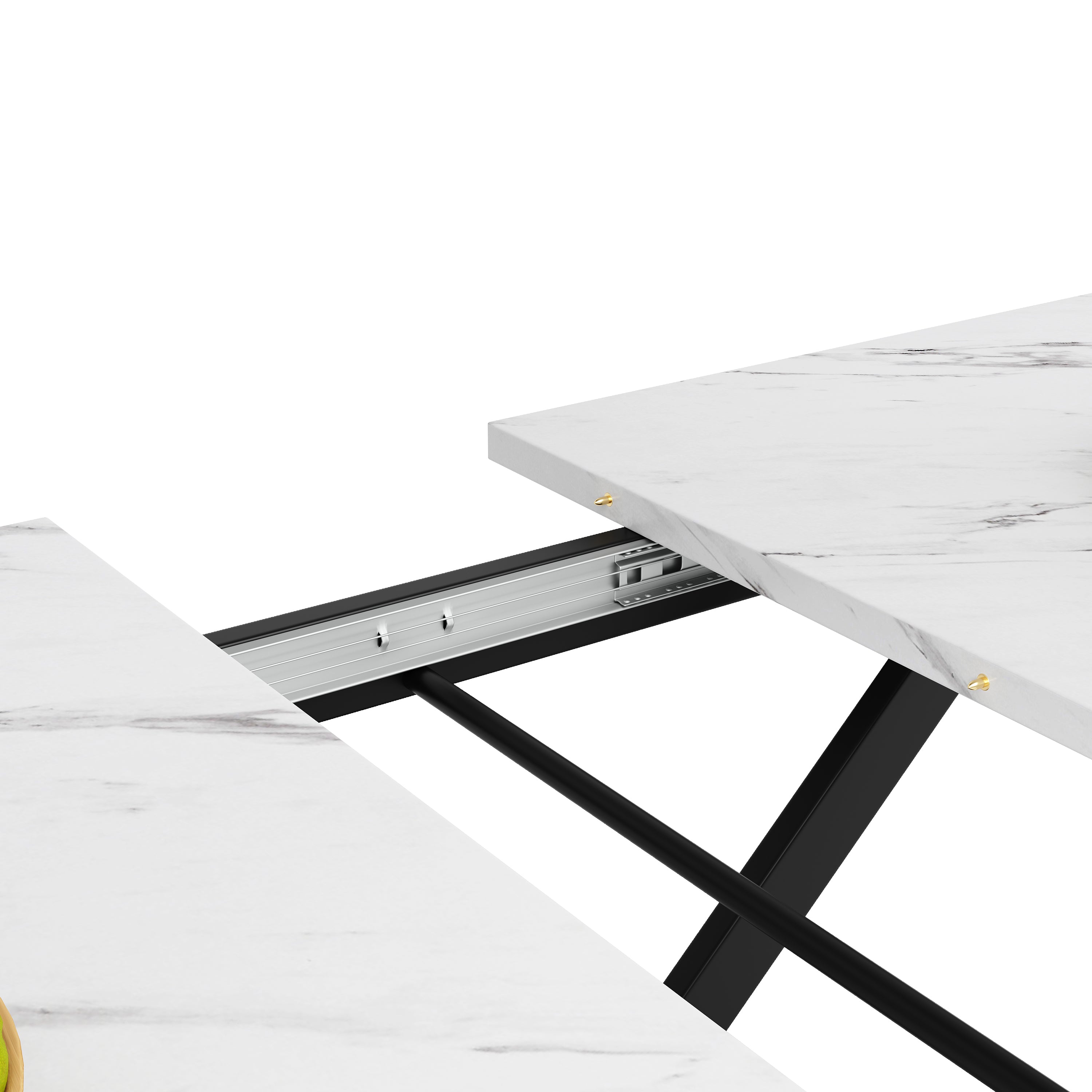 Logidon uitschuifbare eettafel 120-160 x 80 cm wit marmerlook