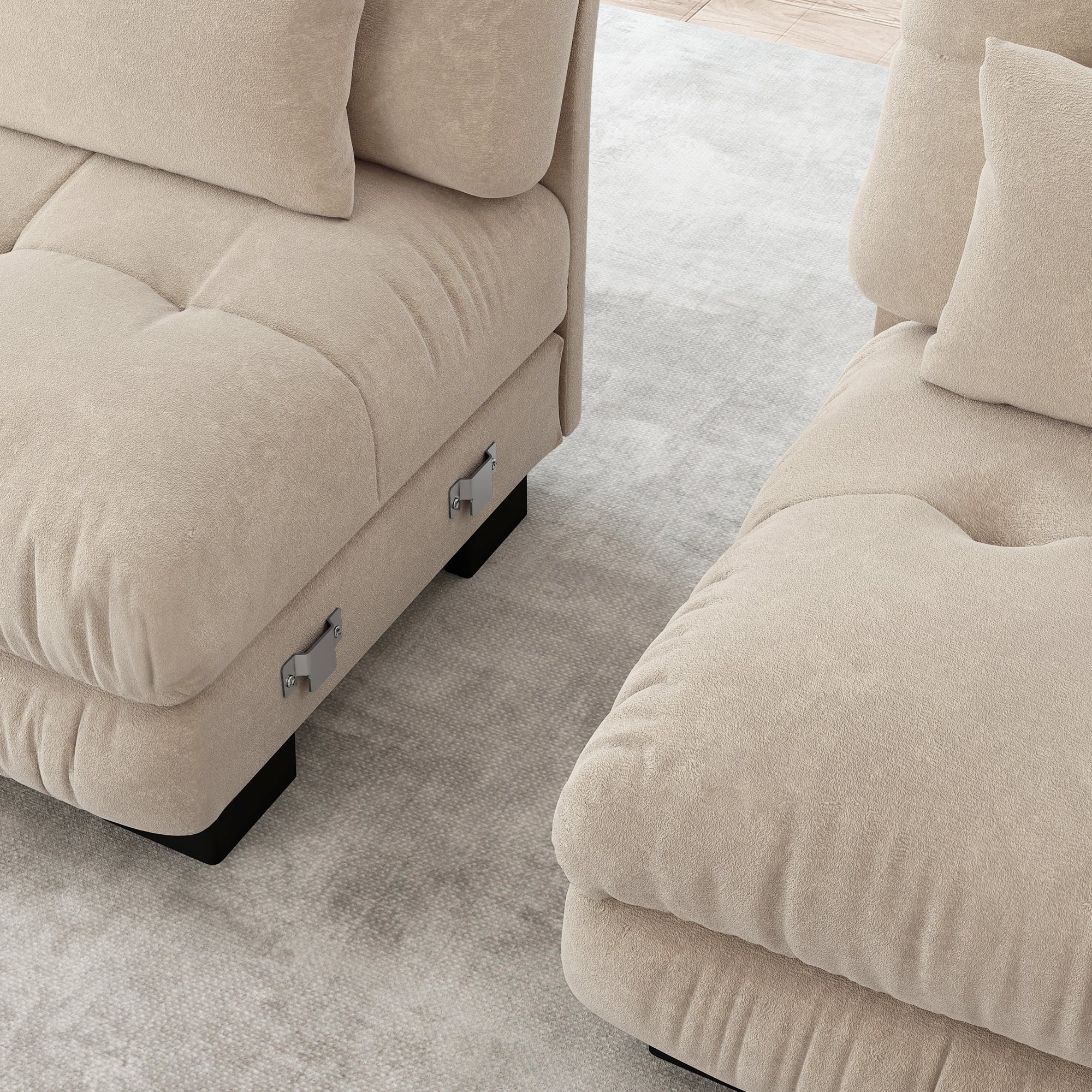 Logidon Cloud hoekbank 220x145 cm chenille lichtbruin