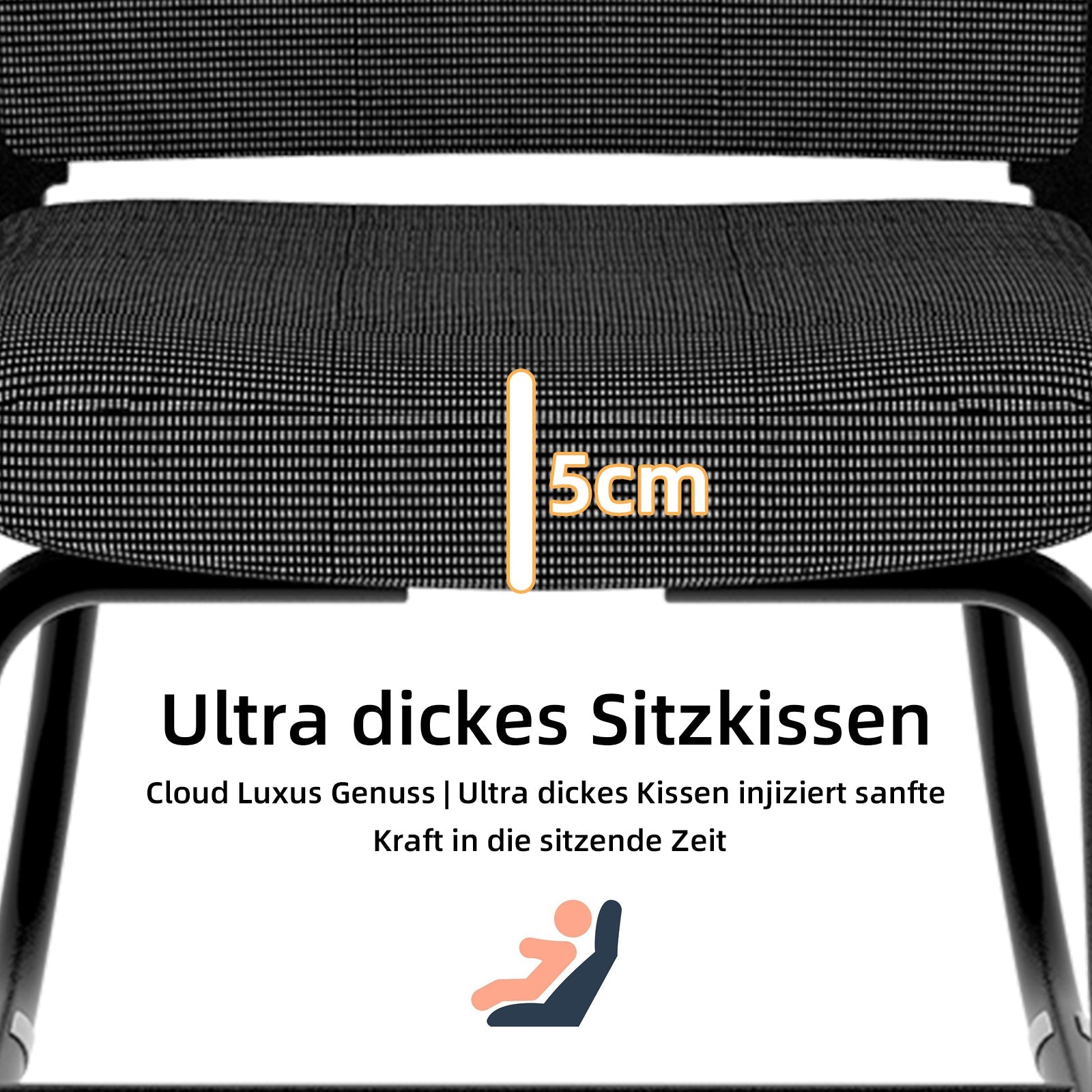 Logidon Minimalistische Bureaustoel Metalen Frame Mesh Rug Zwart
