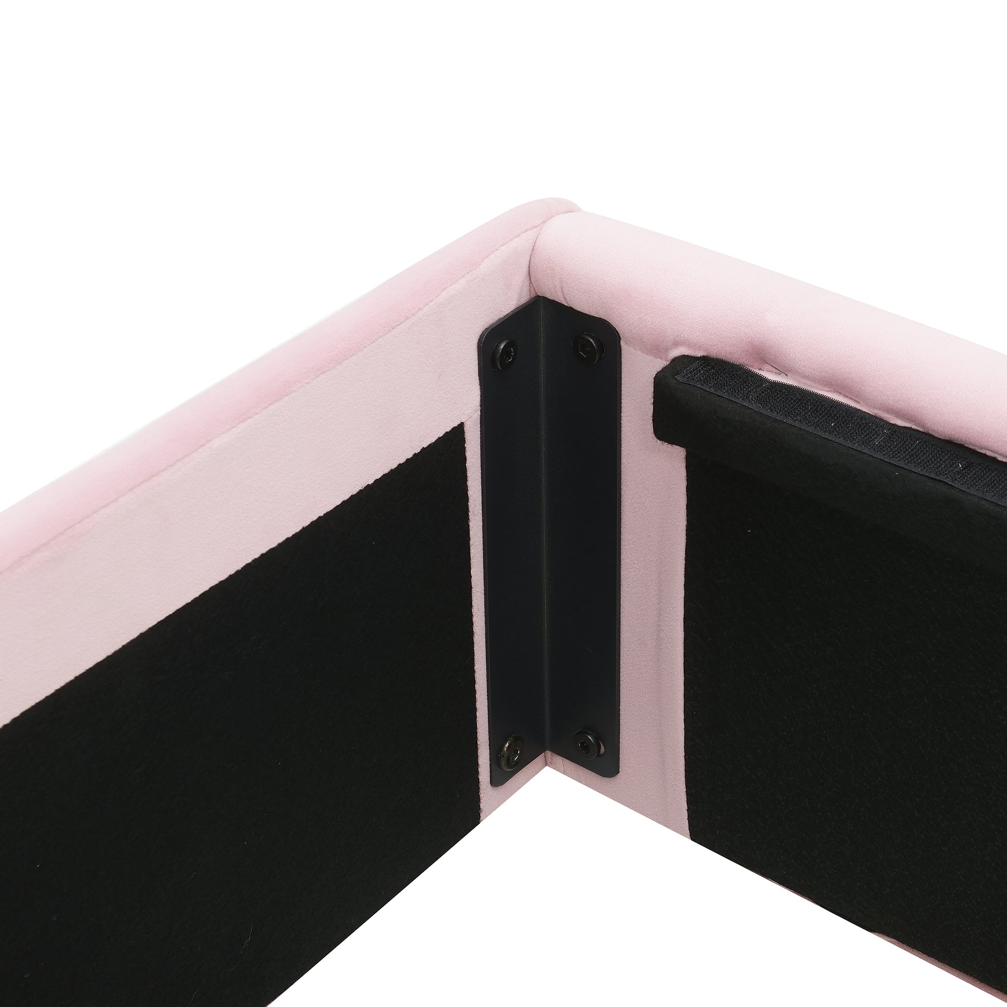Logidon Upholstered Bed Rabbit Ears Pink 90x200 cm With Adjustable Brightness