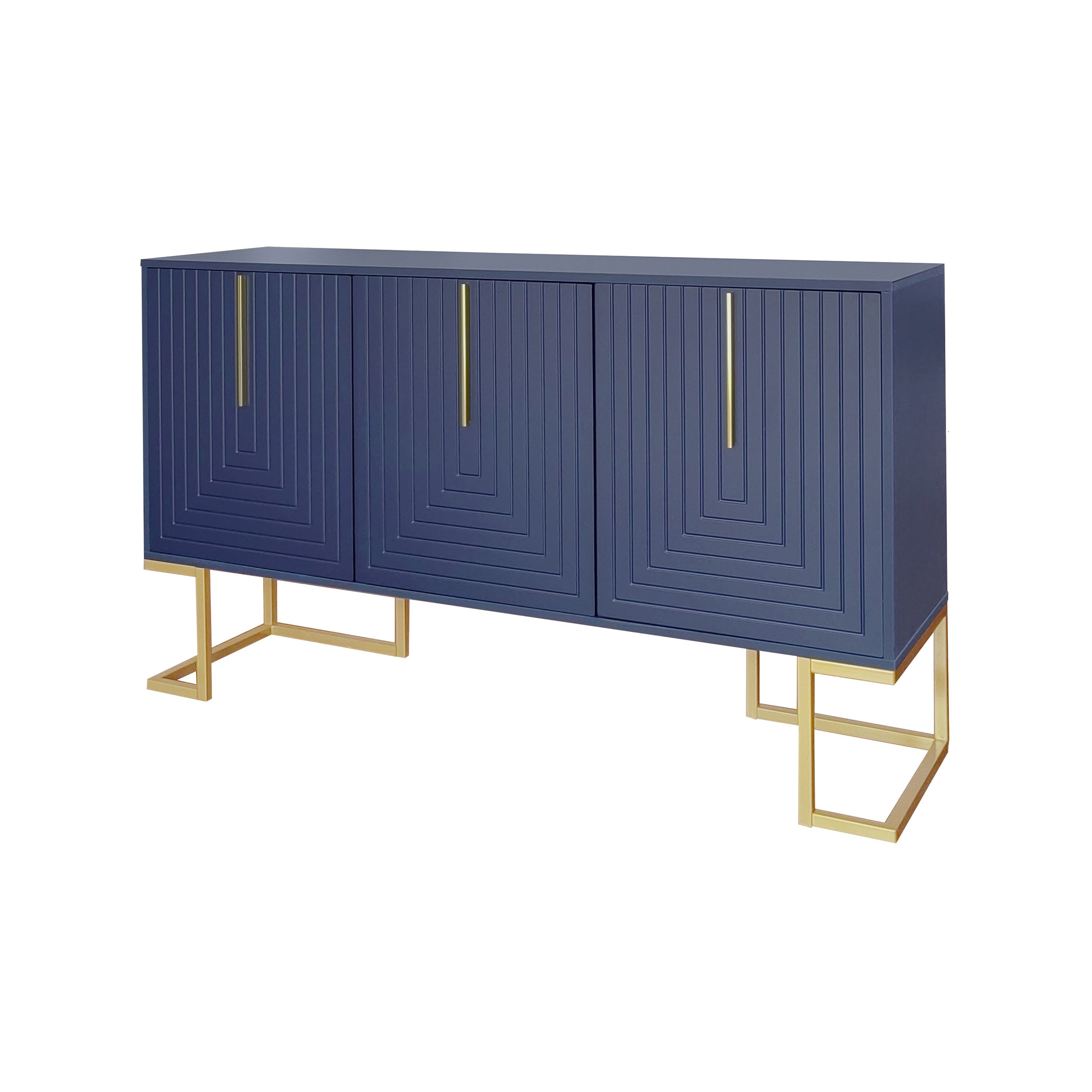 Logidon marineblauw dressoir met 3 deuren en verstelbare planken