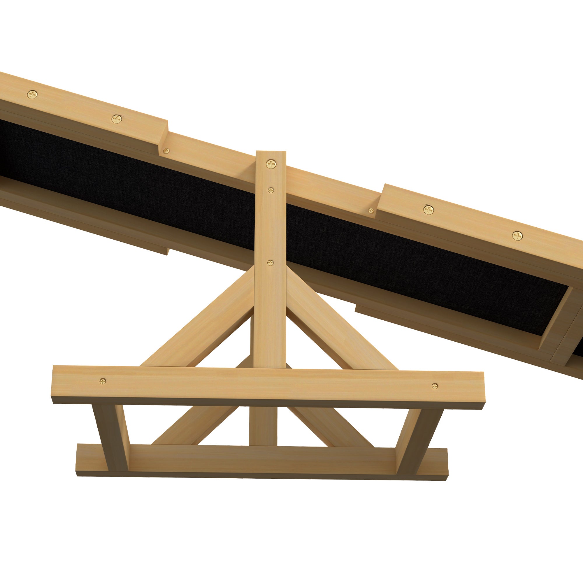 Logidon Hondenschommel van hout geel 180 x 30 x 30 cm antislip