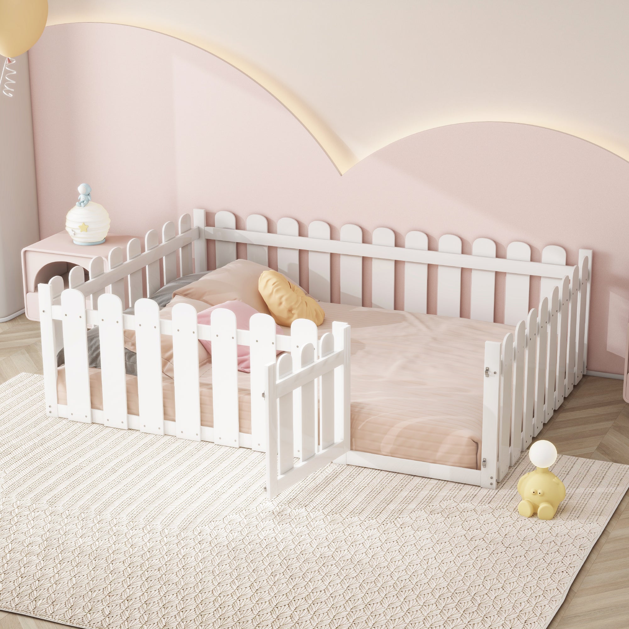 Logidon kinderbed 140 x 200 cm wit met deur houten bedframe