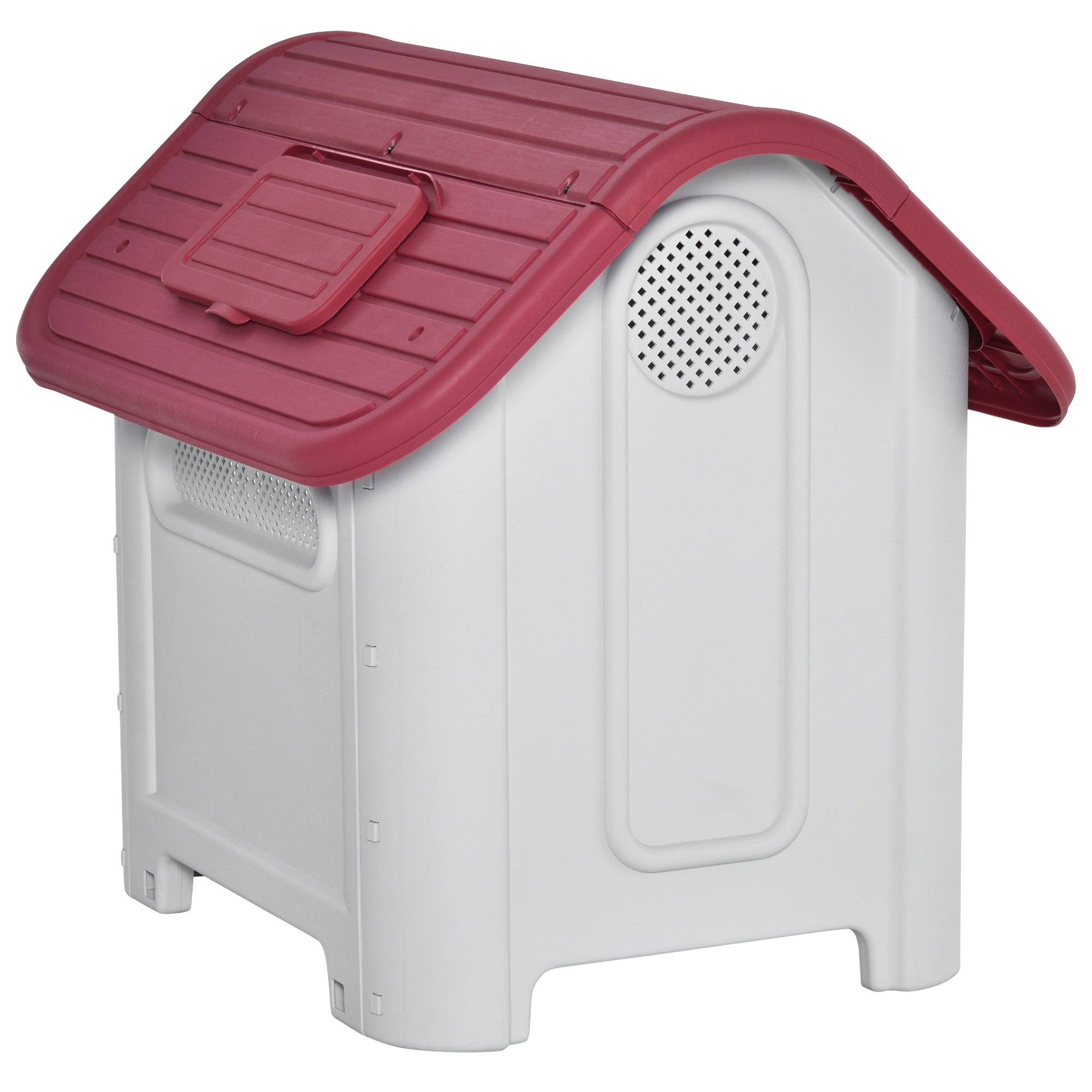 Logidon Hondenkennel Outdoor Rood 75x59x66 cm met Dakluik