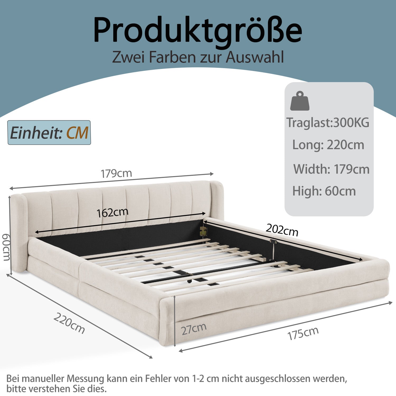 Logidon tweepersoonsbed 160x200 cm beige chenille comfortabel hoofdbord