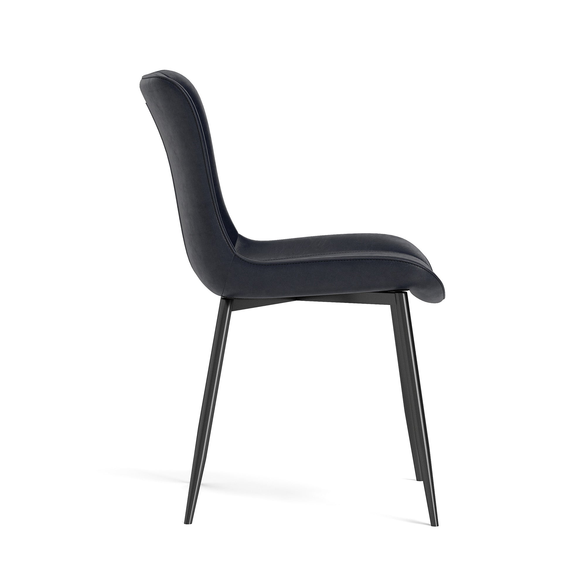 Logidon zwarte kunstleren eetkamerstoelen set van 4 modern design