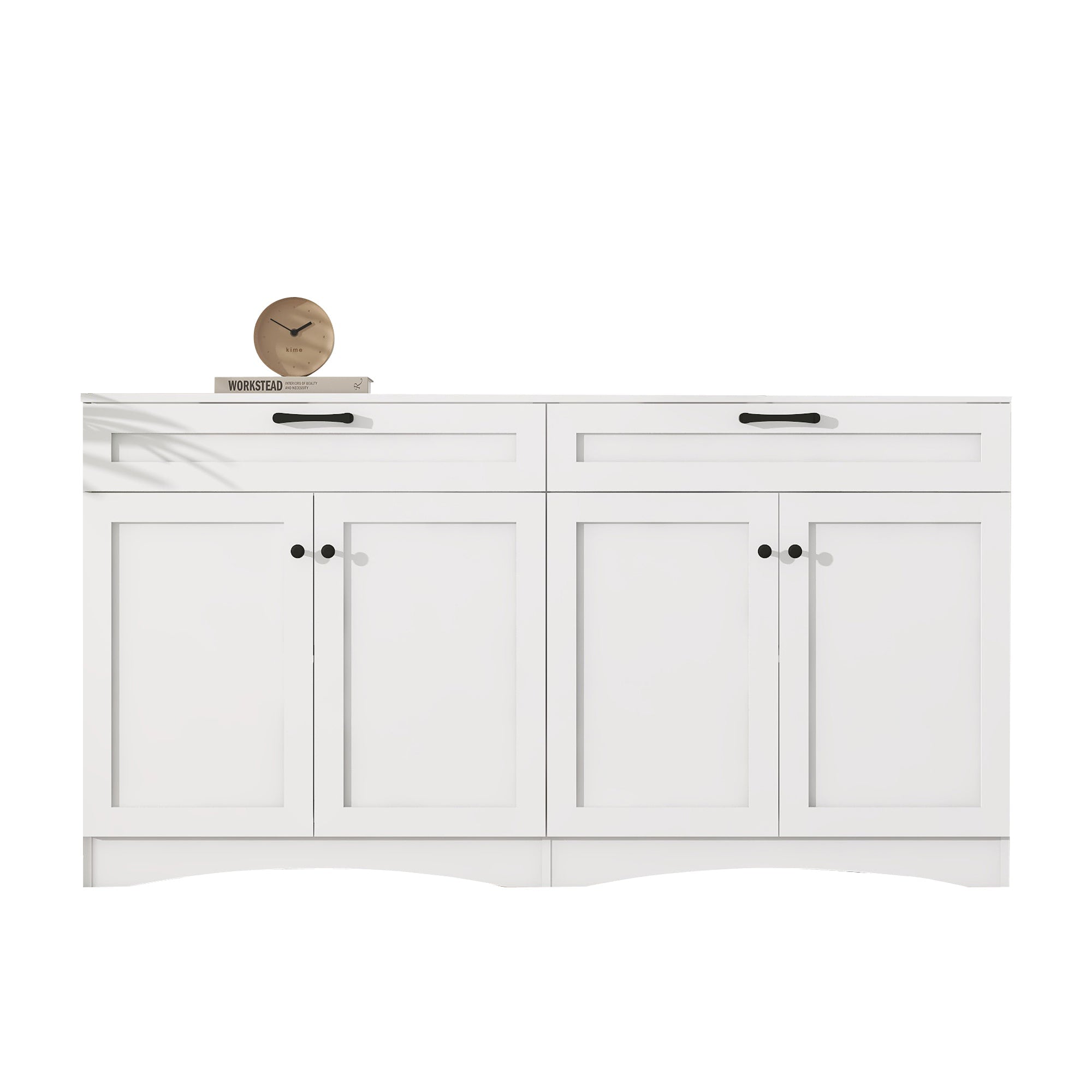 Logidon Dressoir 160 x 40 x 85 cm – Wit dressoir met 2 lades