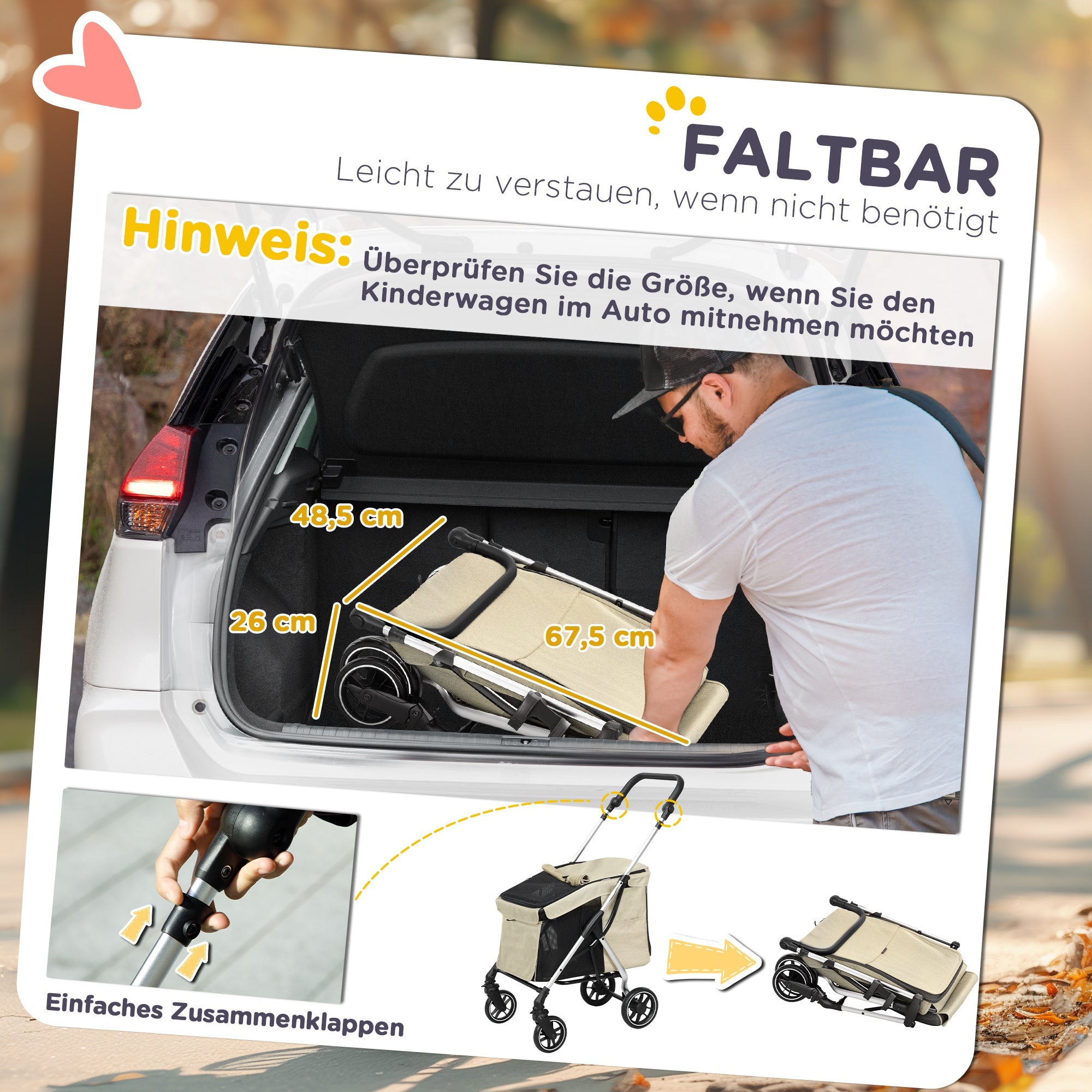 Logidon Hondenkar Lichtgewicht Aluminium Buggy Kaki Tot 10 kg
