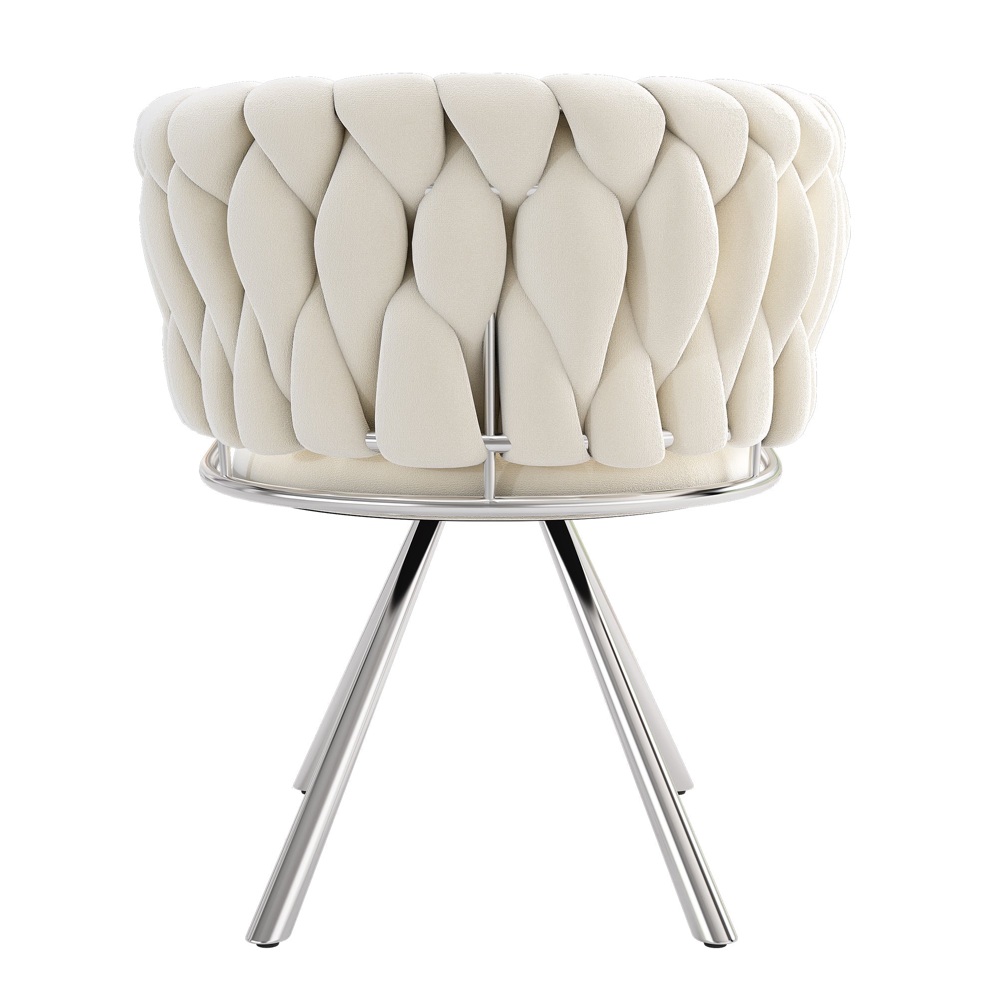 Logidon Eetkamerstoel fluweel Draaistoel Metaal Beige Zilver Set van 6