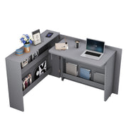 Logidon Opvouwbaar Bureau met Wielen en Draadloze Oplader 2in1 Grijs