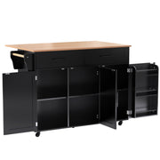 Logidon dining room trolley black 129x46x91.5 cm folding worktop